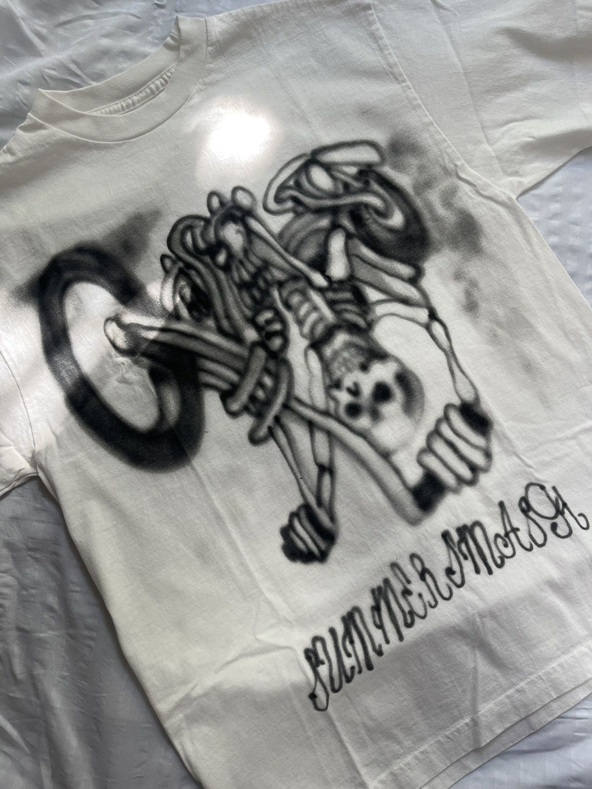 Travis Scott Travis Scott Summer Smash 2024 “Graffiti Skeleton Biker” Tee Size US M / EU 48-50 / 2 - 1 Thumbnail