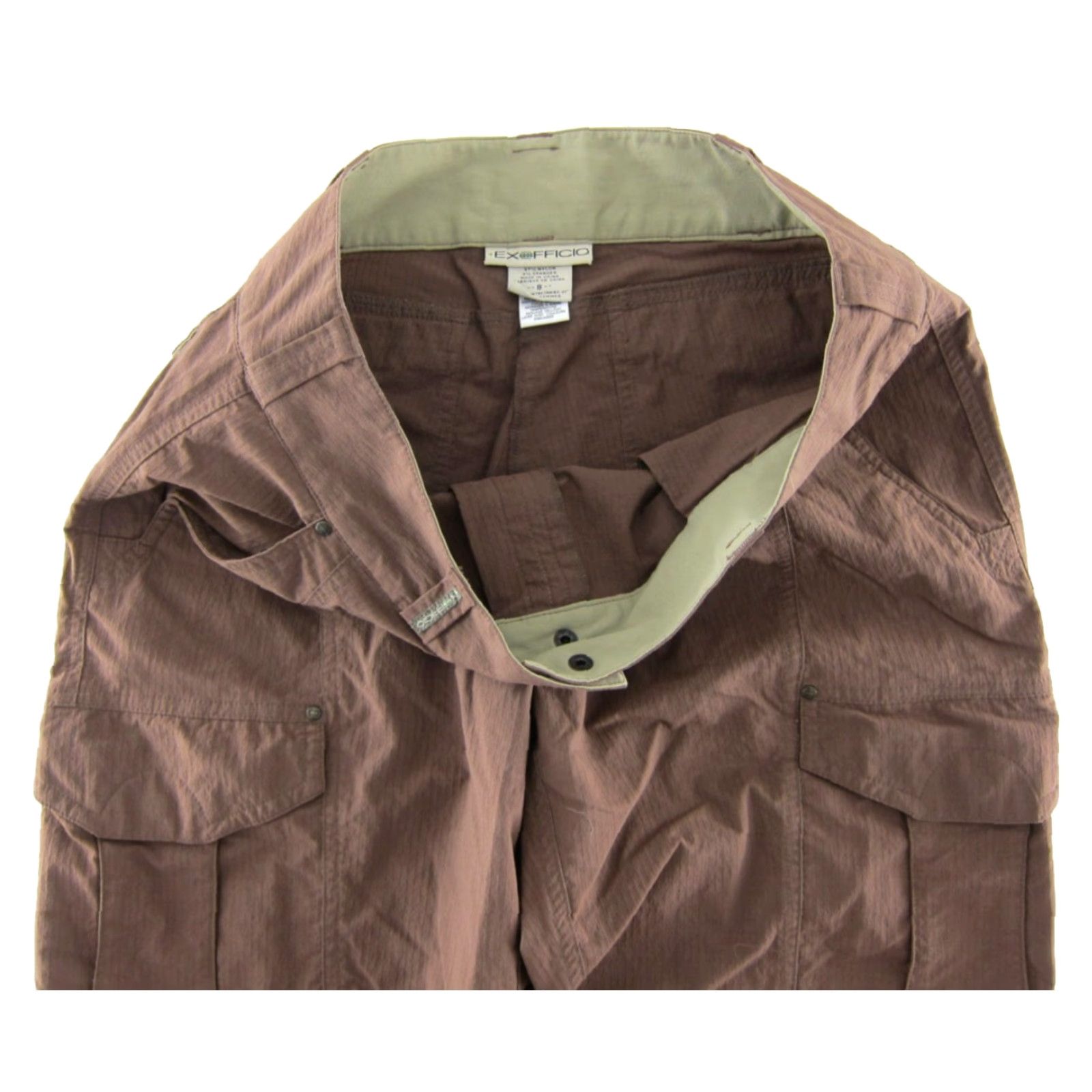 ExOfficio EXOFFICIO Brown Nylon Stretch Hike Travel Pocket Cargo Pant Women Size 8 Size 30" / US 8 / IT 44 - 4 Thumbnail
