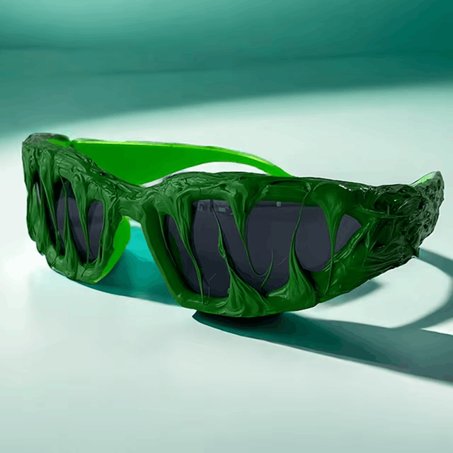 Vintage Green Designer Wrap Around Sunglasses Size ONE SIZE - 1 Thumbnail