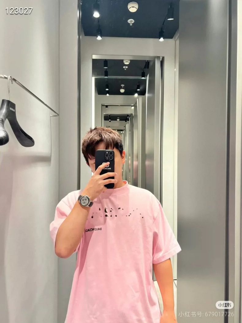 Balenciaga Balenciaga Pink front and back letter blurred shadow washe Size US XS / EU 42 / 0 - 6 Thumbnail
