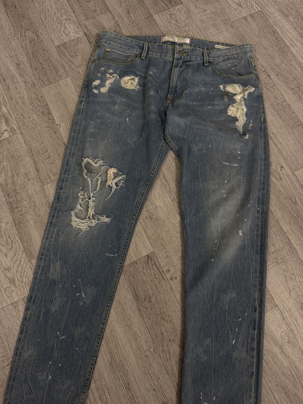 Guess Guess distressed denim selvedge jeans Size US 36 / EU 52 - 4 Thumbnail