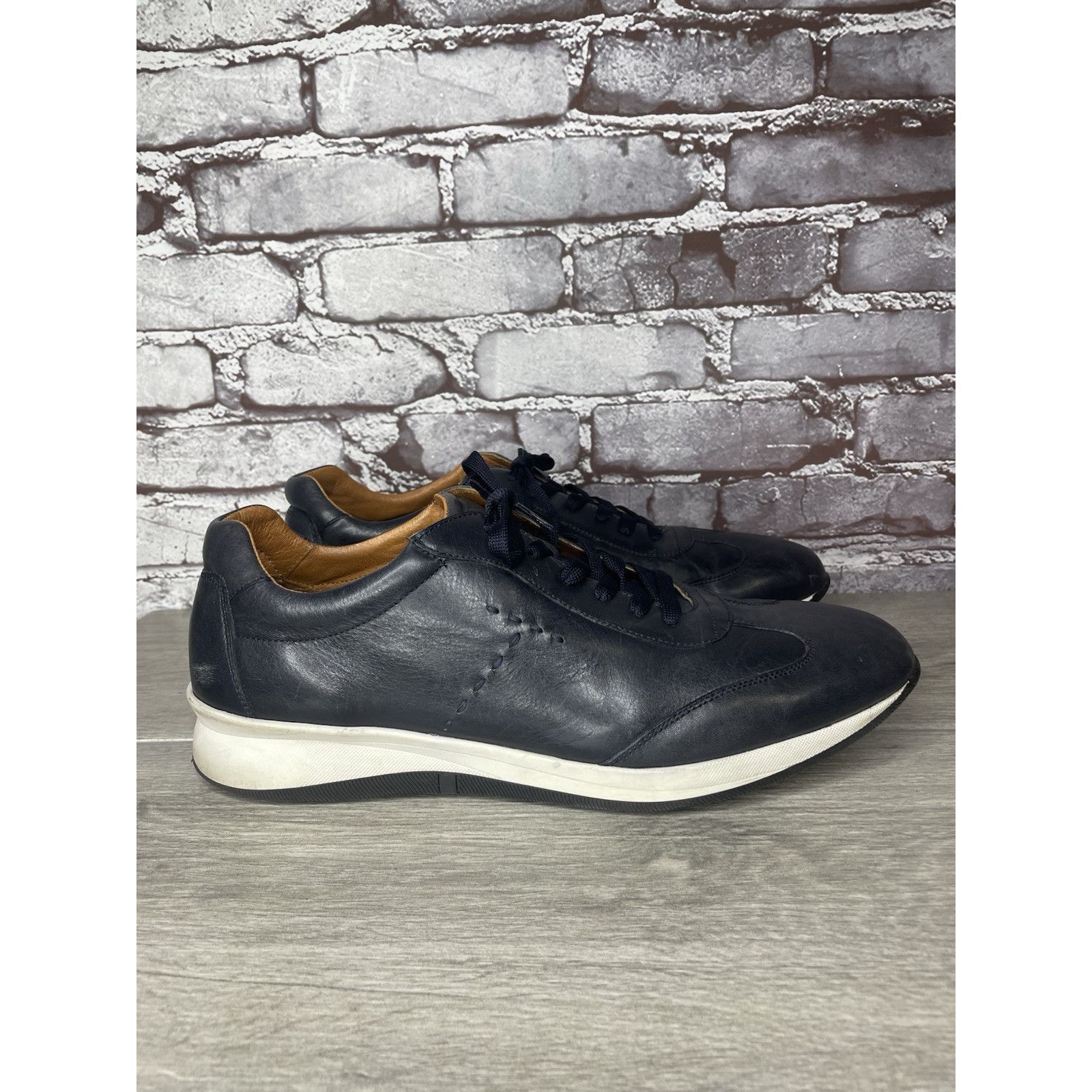 Other SABATTER Navy Blue Leather Bicycle Toe Casual Sneakers Shoes Size US 13 / EU 46 - 7 Thumbnail