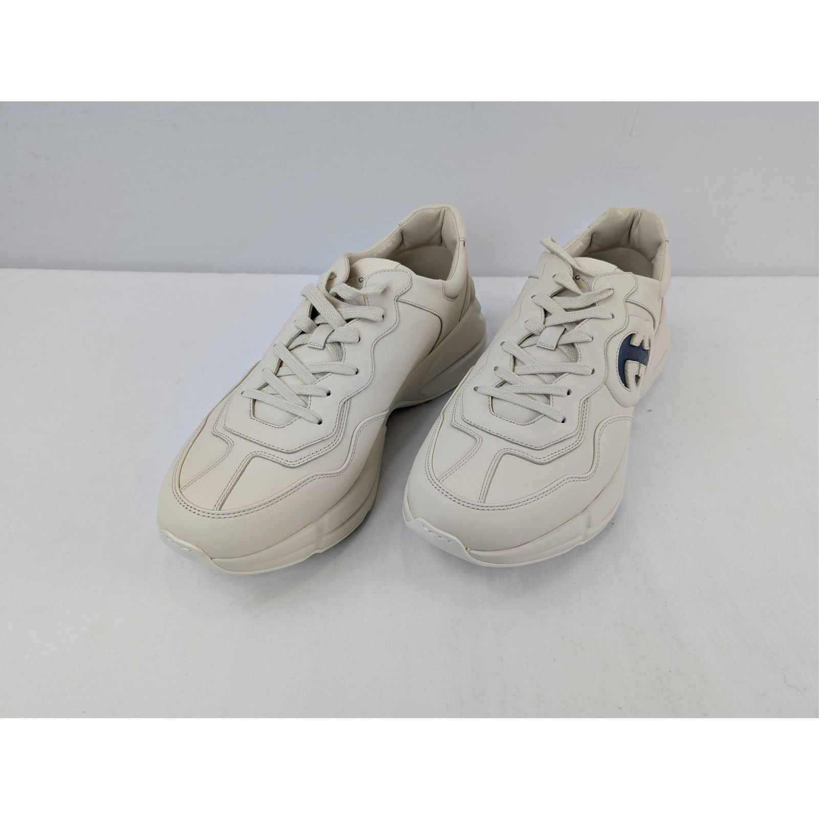 Gucci o1rshd1 leather Interlocking G logo Rhyton sneakers in ivory Size US 12.5 / EU 45-46 - 8 Thumbnail
