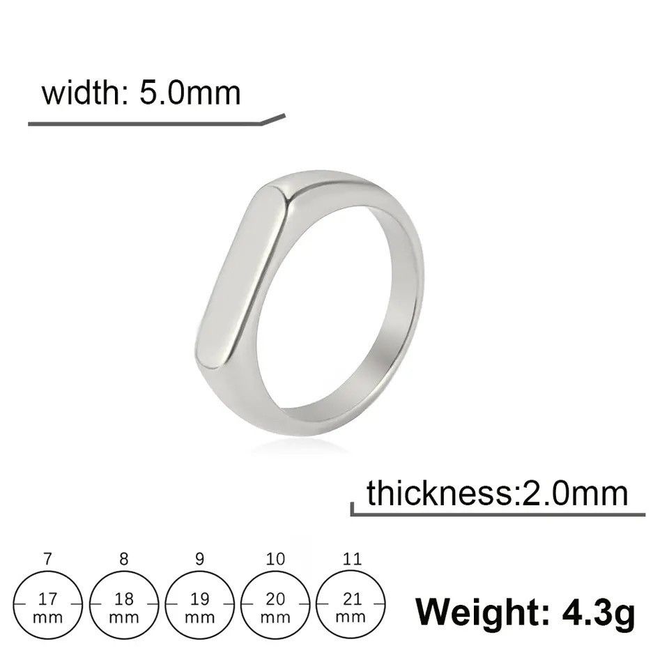Jewelry × Vintage Skyrim Stainless Steel Signet Rings Size ONE SIZE - 6 Thumbnail