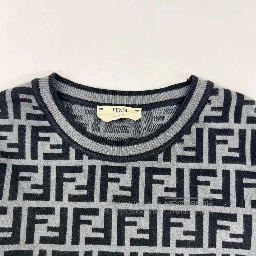 Fendi FENDI Gray FF Logo Knit Sweater. Size US XXS / EU 40 - 5 Thumbnail