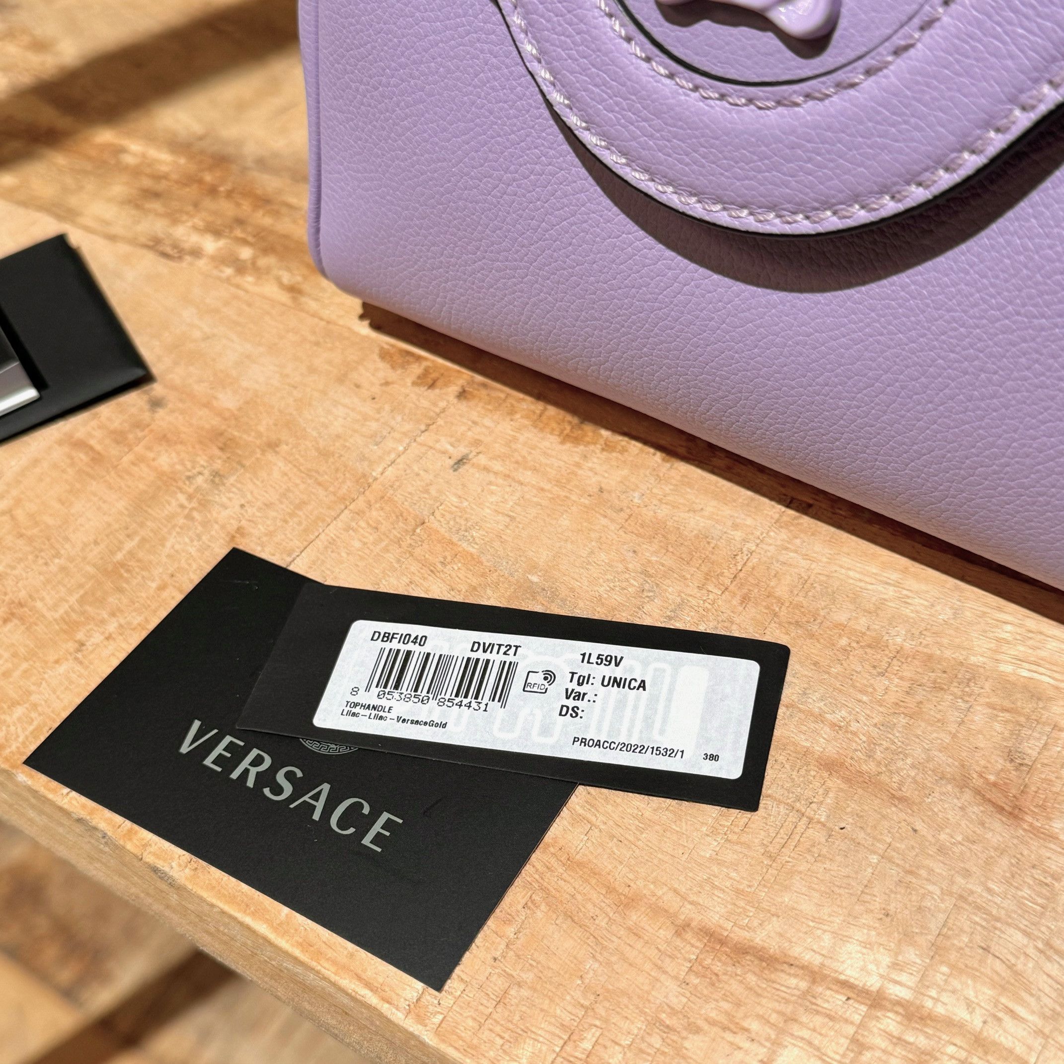 Versace Versace Lilac Leather La Medusa Small 2 Way Handbag Size ONE SIZE - 15 Thumbnail