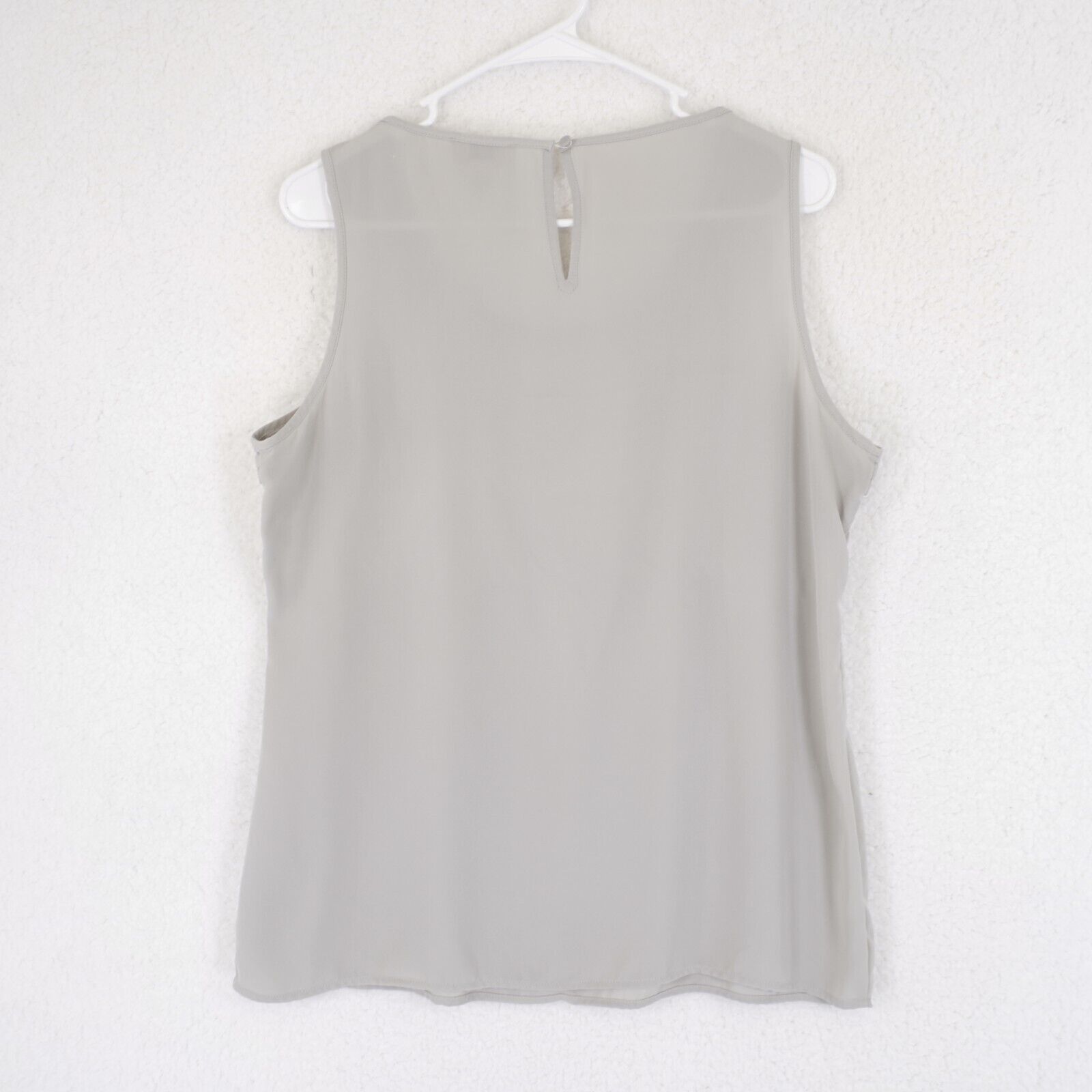 Ann Taylor Ann Taylor Loft Medium Gray Ruffles Blouse Top Scoop Neck Sl Size M / US 6-8 / IT 42-44 - 3 Thumbnail