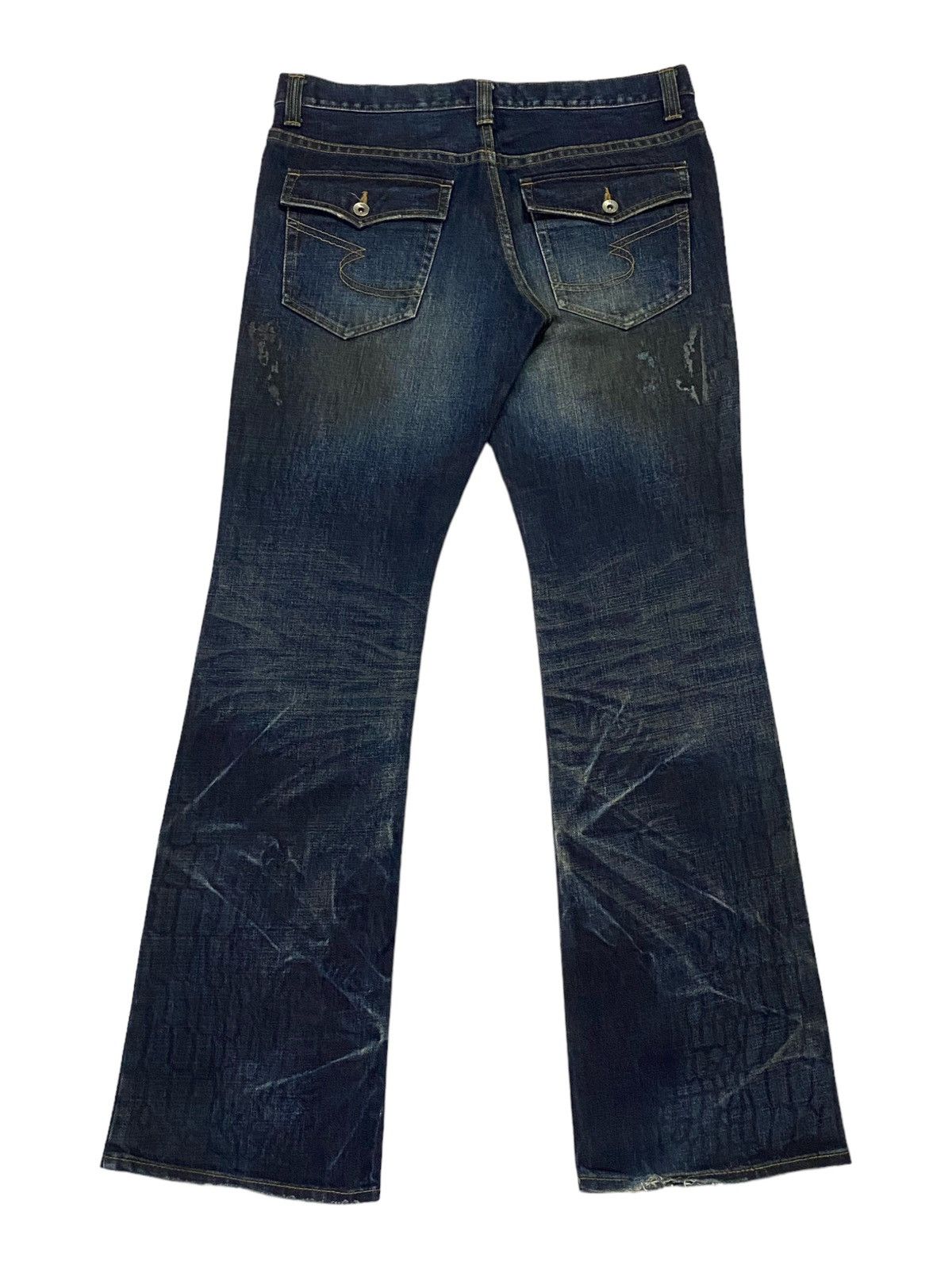 semanticdesign Semantic Design Flared Snakeskin Denim Pants Size US 34 / EU 50 - 3 Thumbnail