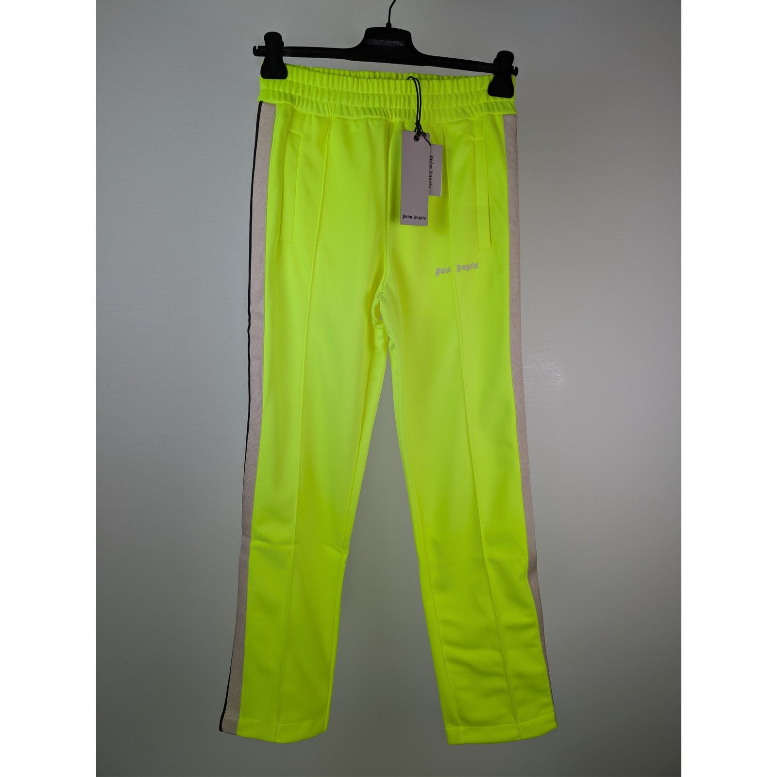 Palm Angels o1rshd1 Classic Logo Track Pants in Yellow Fluo / Off White Size US 32 / EU 48 - 9 Thumbnail