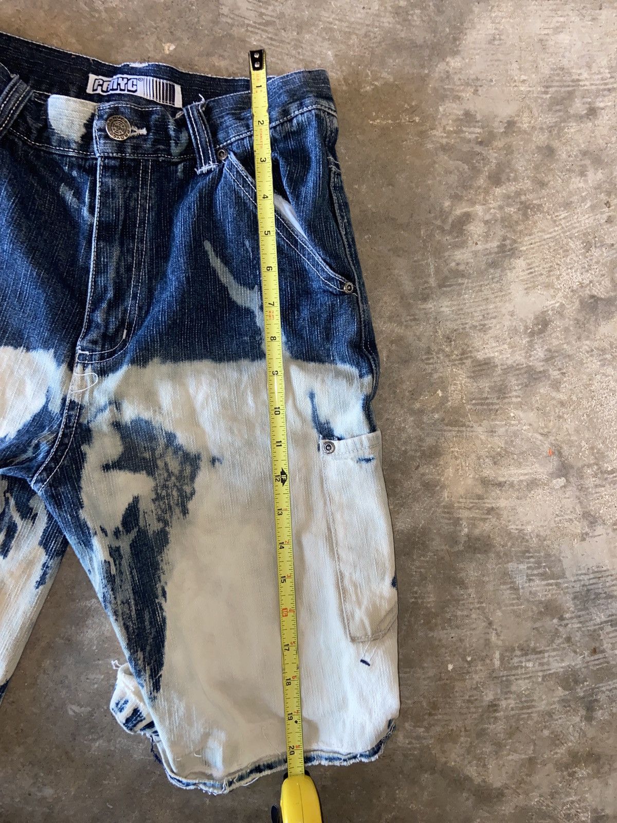 JNCO × Southpole Crazy Acid Washed Vintage Y2K Panyc Hip Hop Denim Jorts NOS Size US 26 / EU 42 - 10 Thumbnail