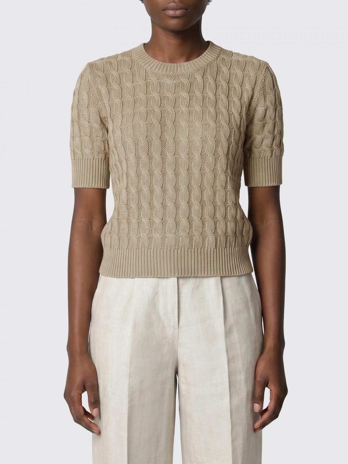 Max Mara Max Mara Sweater Woman Cream Size L / US 10 / IT 46 - 1 Thumbnail