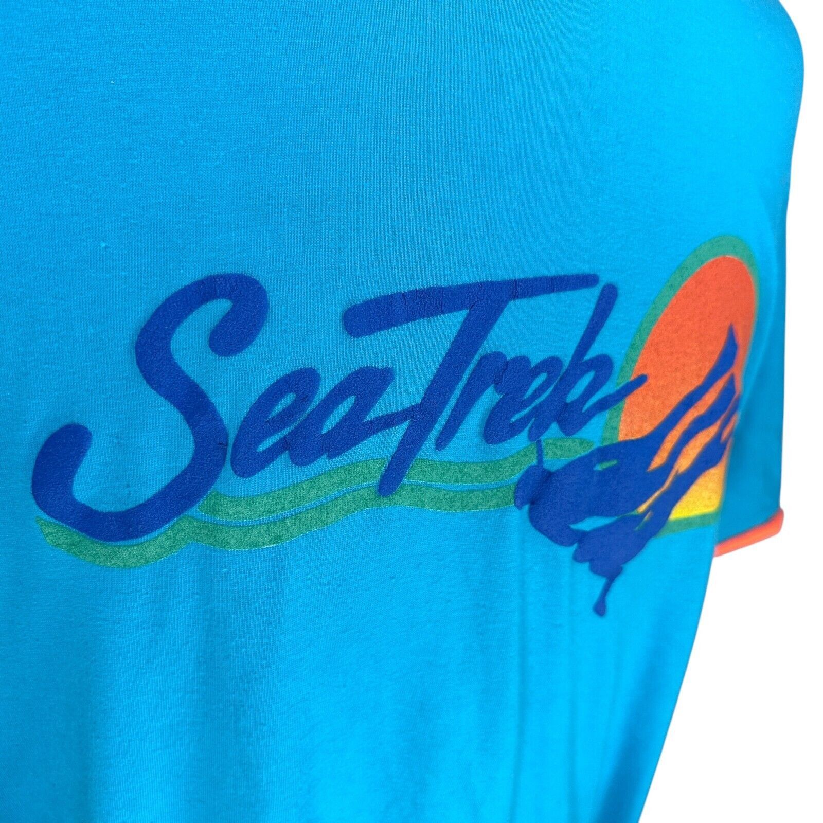 Other Vintage Sea-Trek T-Shirt Men OS Aqua Double Sleeve & Collar Size US L / EU 52-54 / 3 - 2 Thumbnail