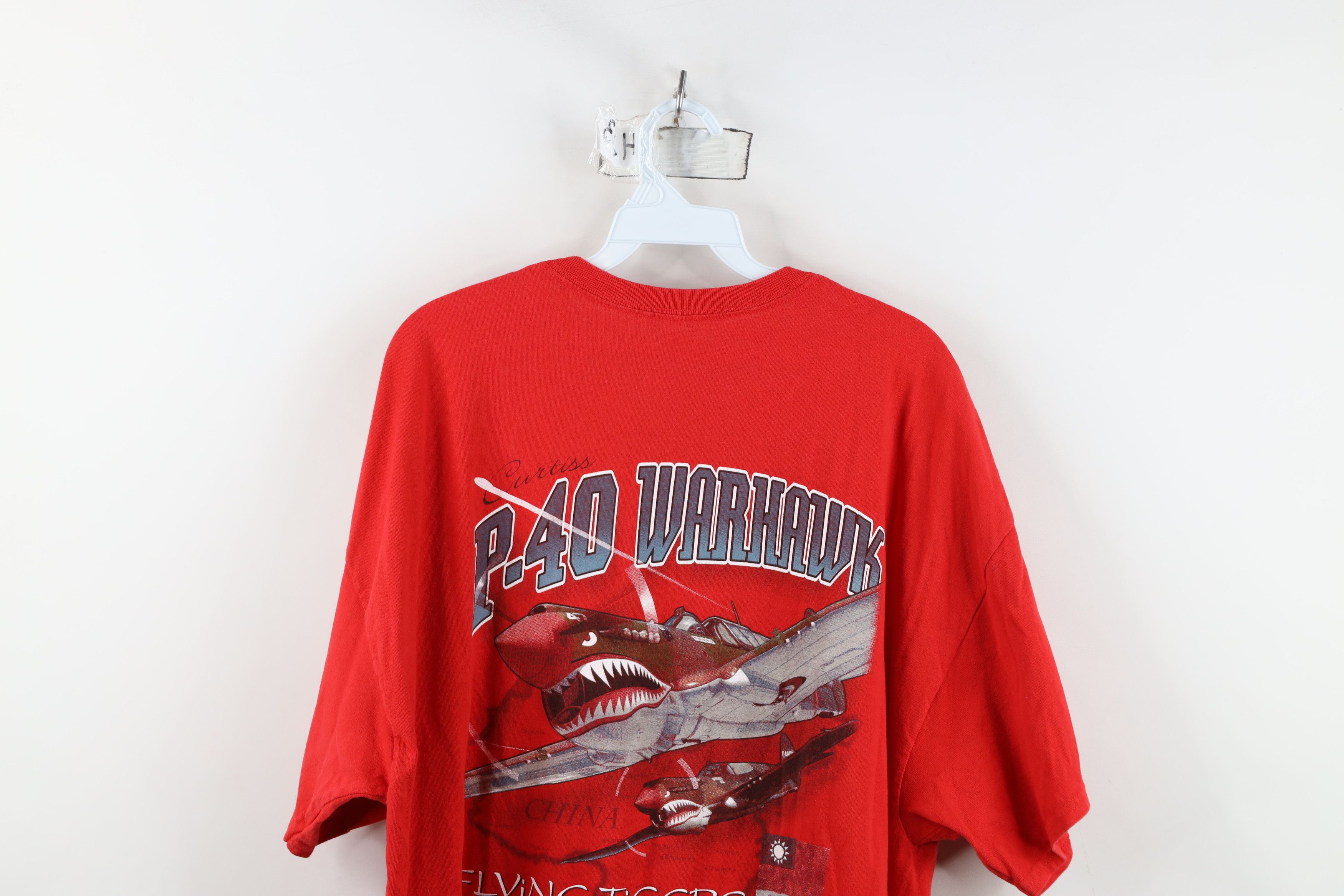 Vintage Vintage P-40 Warhawk Alpha Strike Pocket T-Shirt Red Size US XXL / EU 58 / 5 - 13 Thumbnail