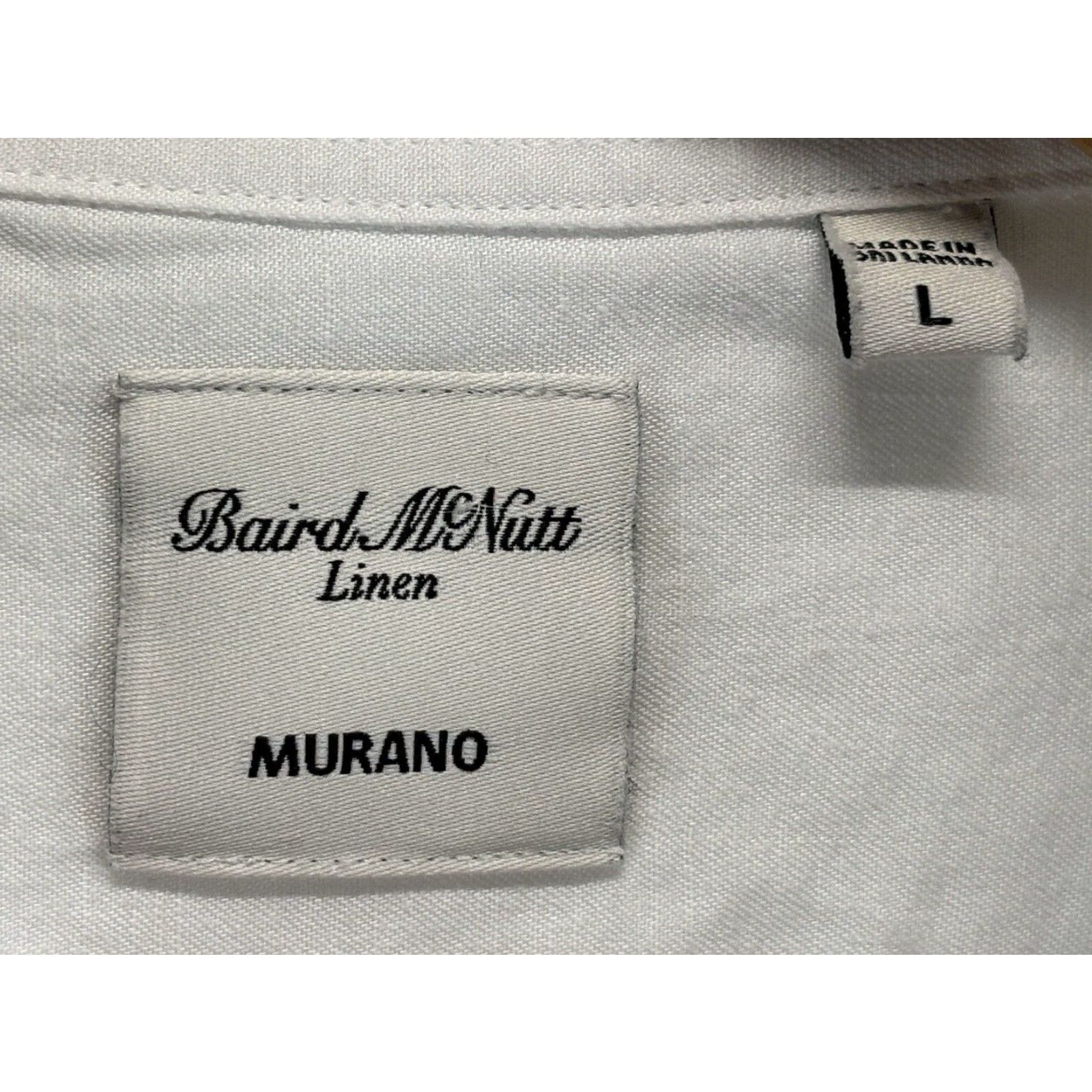 Murano Baird Mcnutt Button Up Shirt Large Mens White Linen Blend Long Sleeve Summer Beach Wedding Size US L / EU 52-54 / 3 - 4 Thumbnail