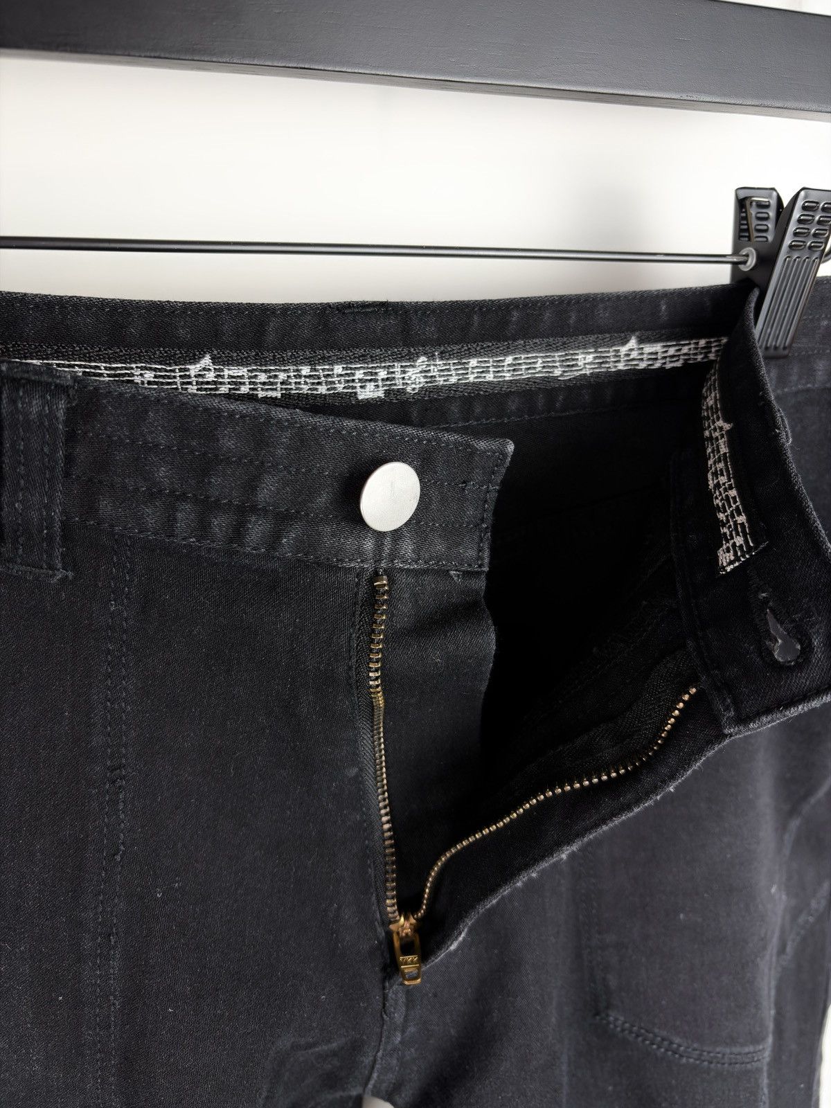 Number (N)ine Number (N)ine Music Note Paint Distressed Zip Denim Jeans Size US 28 / EU 44 - 7 Thumbnail