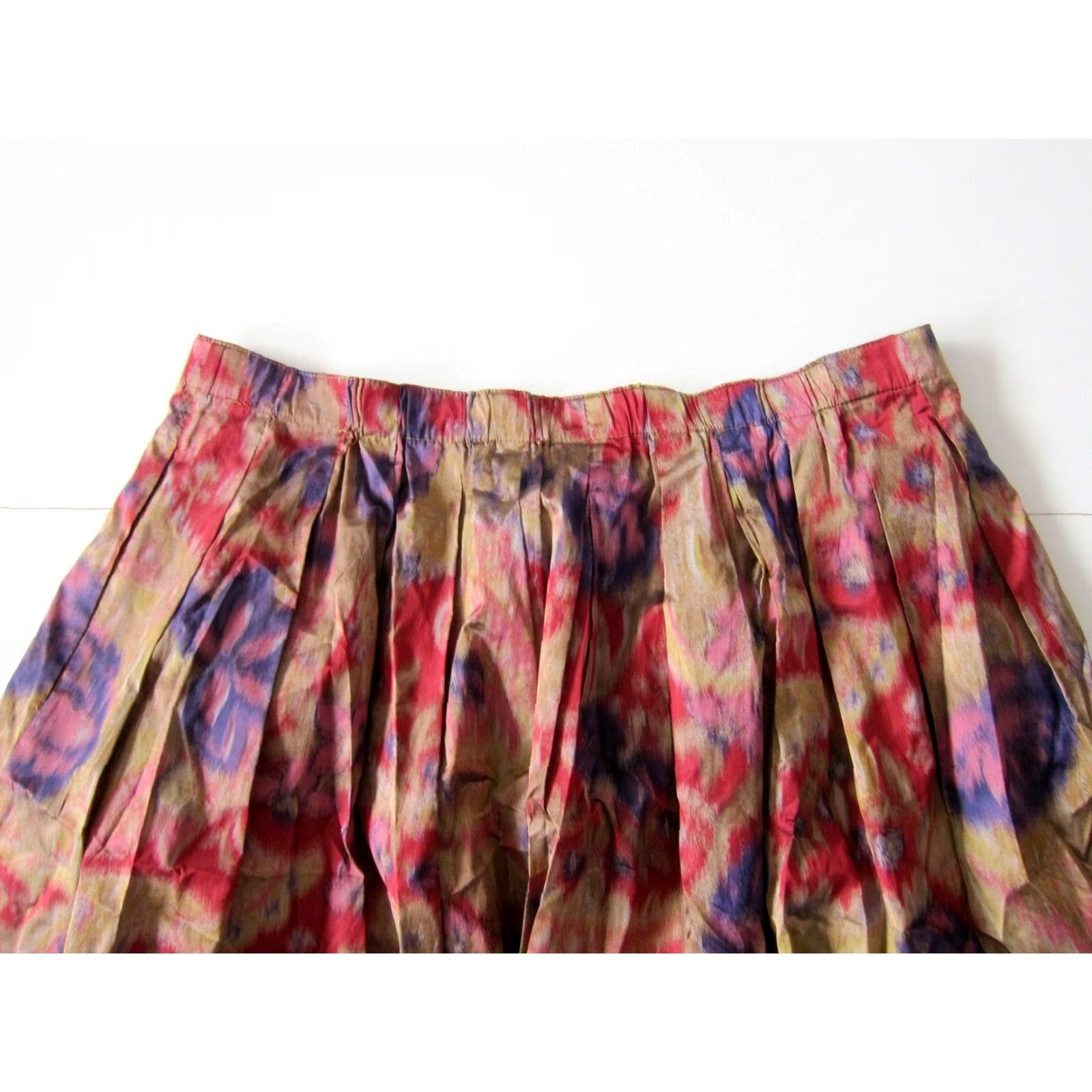 DKNY DKNY Silk Tie Dye Pleated A-Line Skirt Women Size 10 Purple KadBrown Red Size 32" / US 10 / IT 46 - 3 Thumbnail