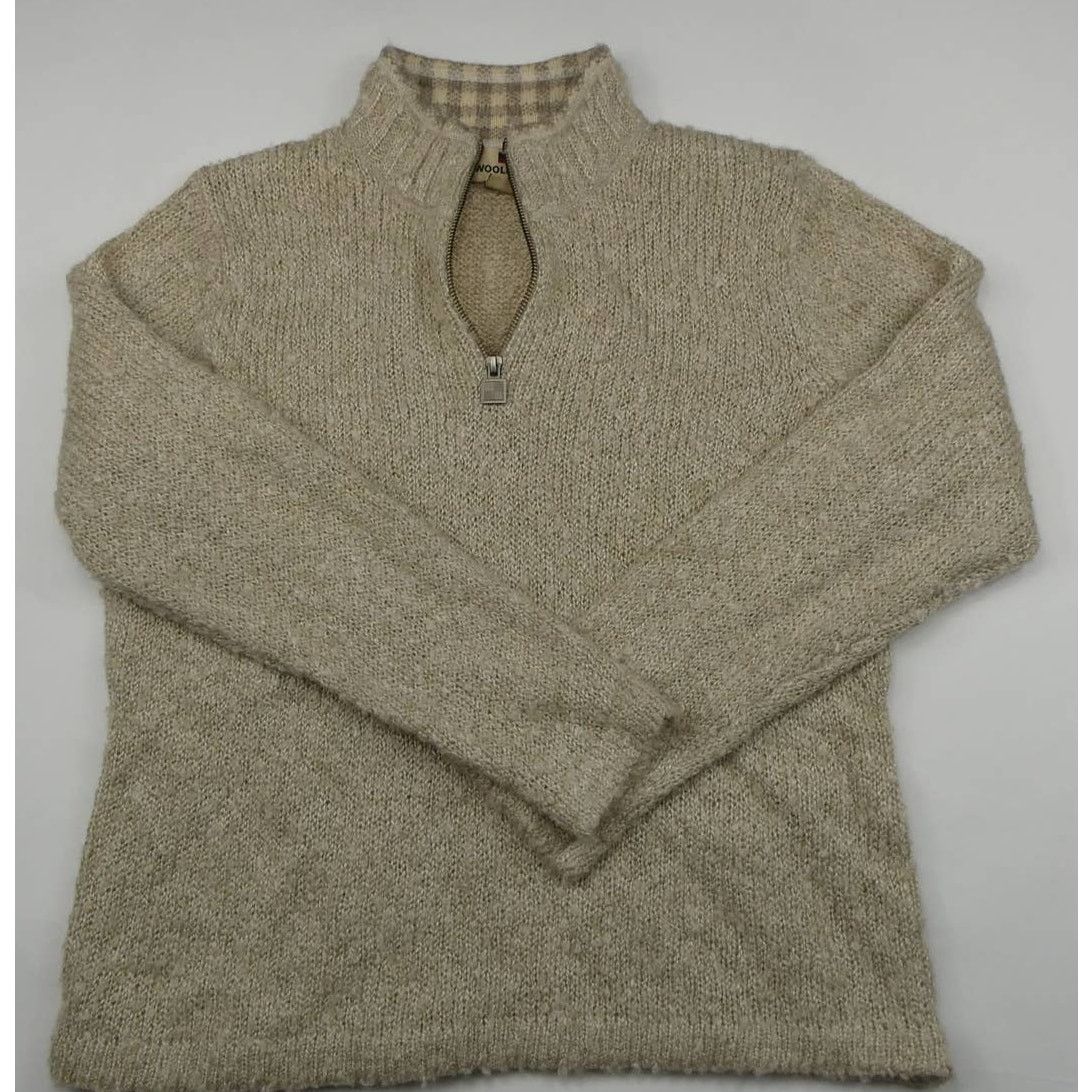 Woolrich Woolen Mills WOOLRICH super soft 1/4 zip sweater, large, stone Size L / US 10 / IT 46 - 1 Thumbnail