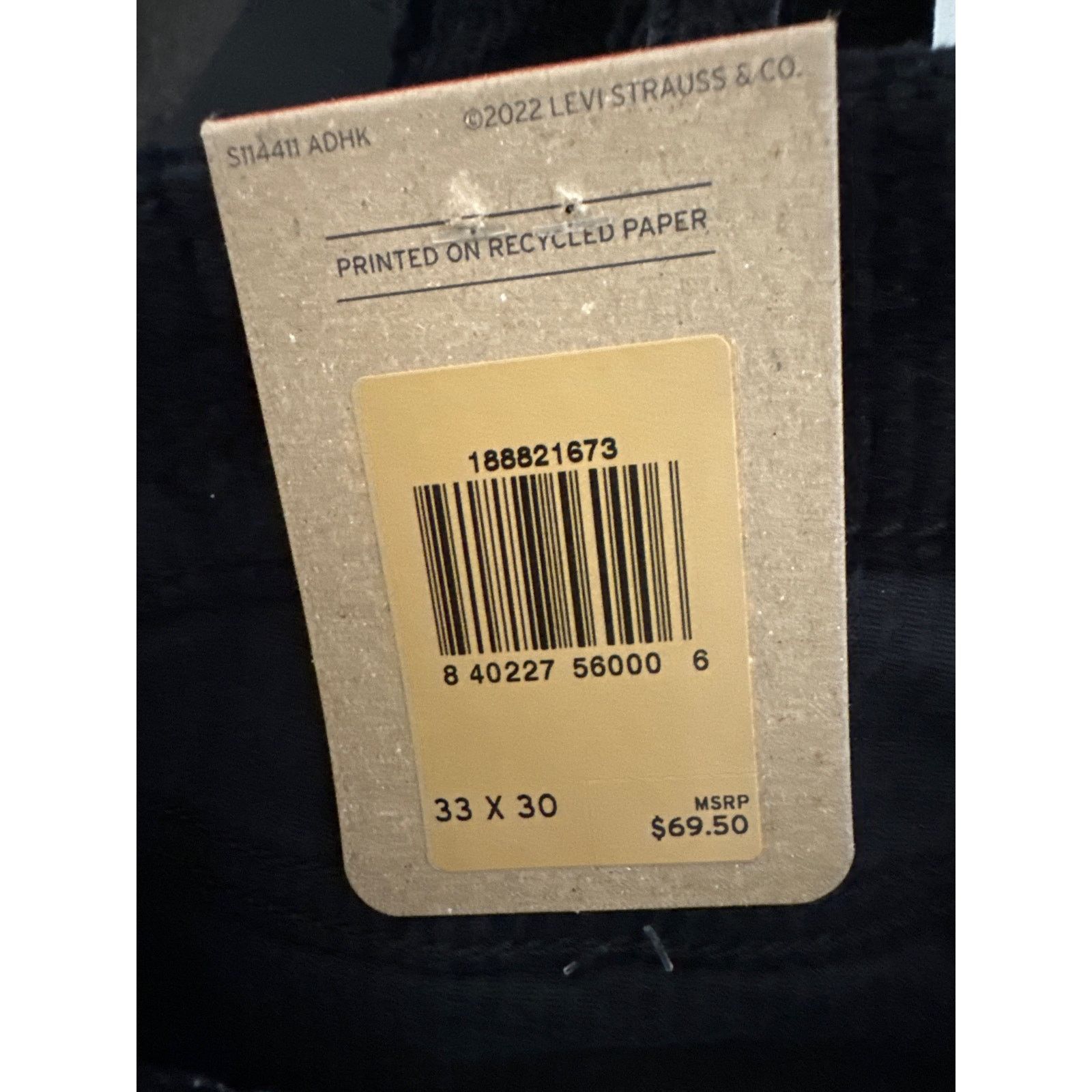 Levi's Levi’s High-Rise Skinny Black Cords Irregular Women sz 33x30 Size 33" - 6 Thumbnail