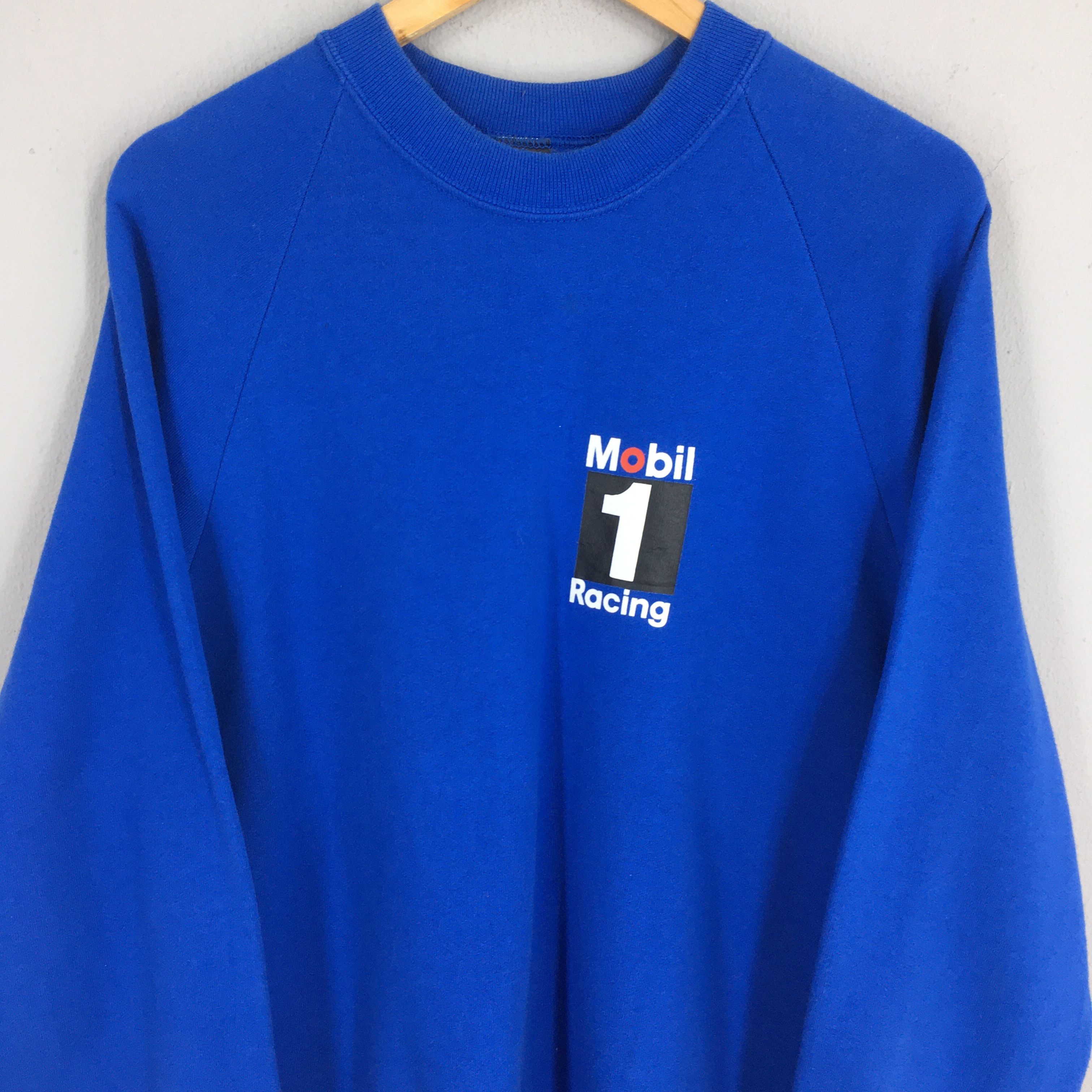 Formula 1 Vintage 90s Mobil 1 Racing Team Blue Sweatshirt Large Size US L / EU 52-54 / 3 - 2 Thumbnail