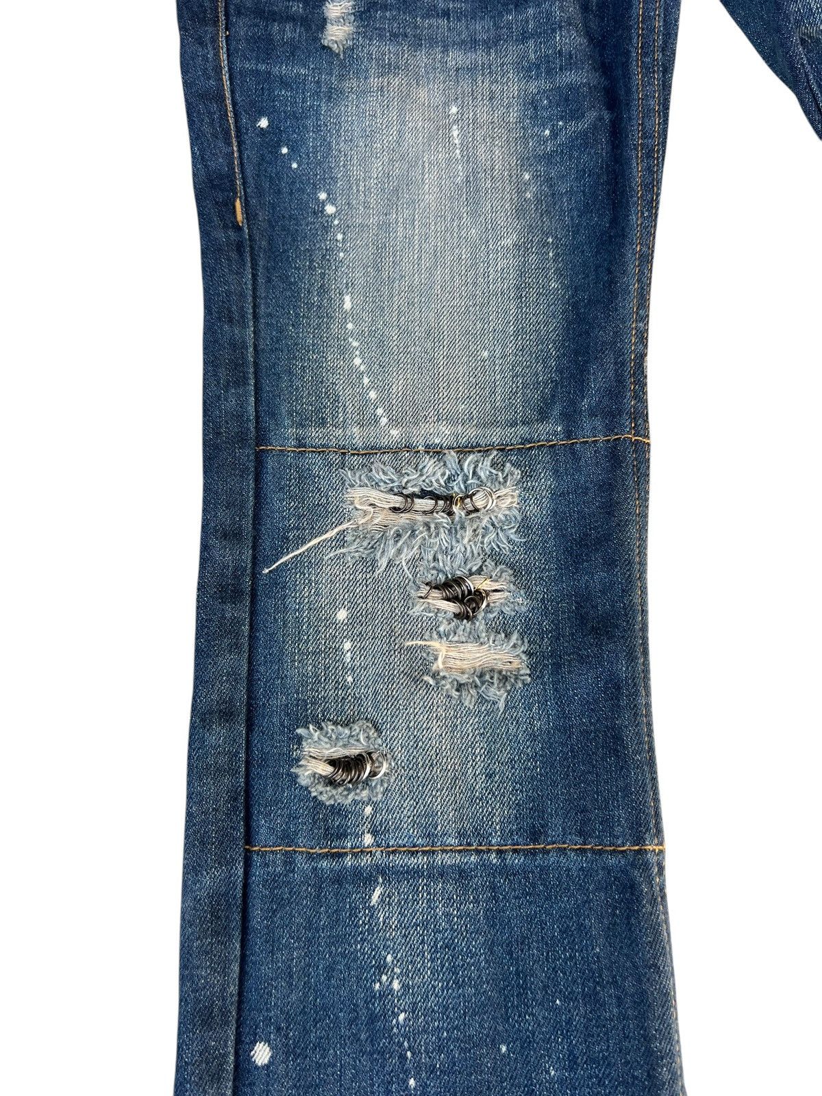 If Six Was Nine × Japanese Brand × Le Grande Bleu (L.G.B.) Material Girl Japan Distressed Denim Super Flare Jeans Size 26" / US 2 / IT 38 - 9 Thumbnail