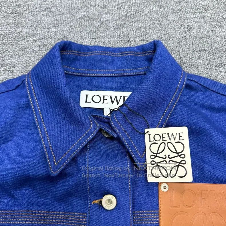 Loewe Loewe Blue Logo Patch Pocket Denim Workwear Jacket Size XS / US 0-2 / IT 36-38 - 5 Thumbnail