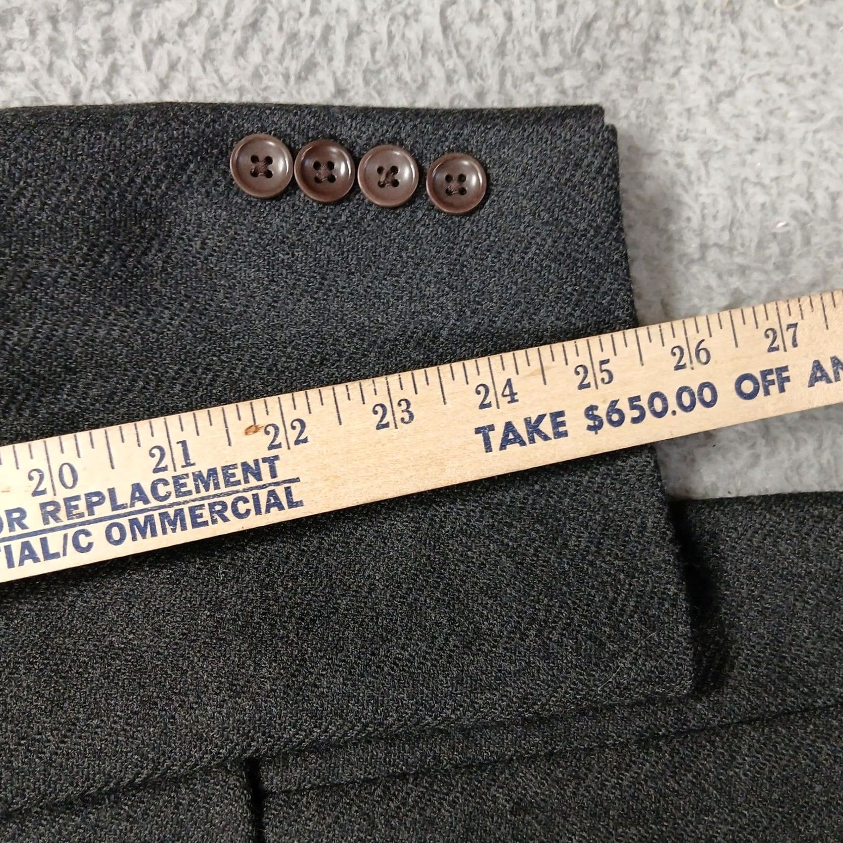 Nautica Nautica Mens Sport Coat Blazer Wool Gray Classic Two Button 42L Size 42R - 7 Thumbnail