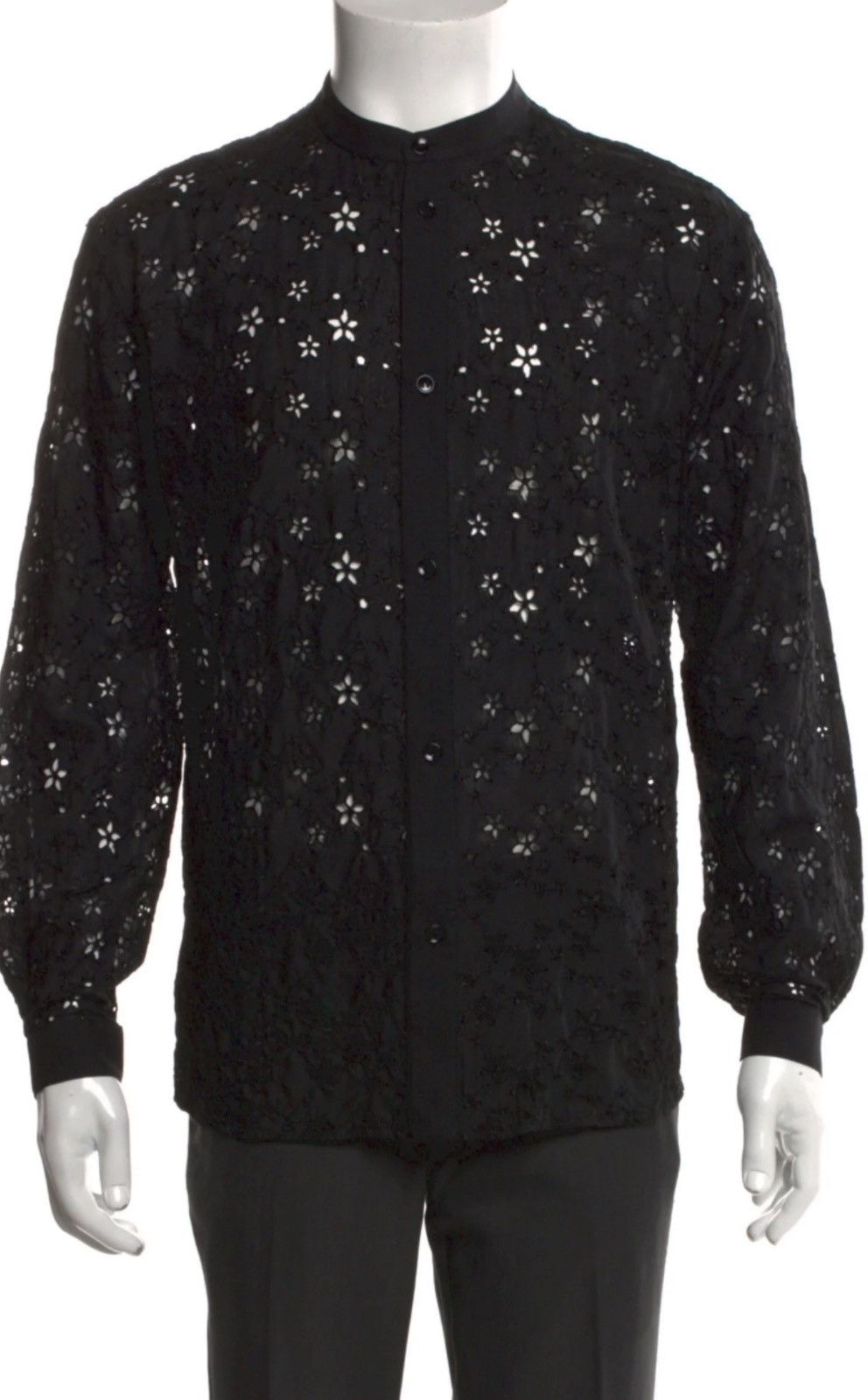 Saint Laurent Paris Star embroidery eyelet shirt collar size38 Size US S / EU 44-46 / 1 - 1 Thumbnail