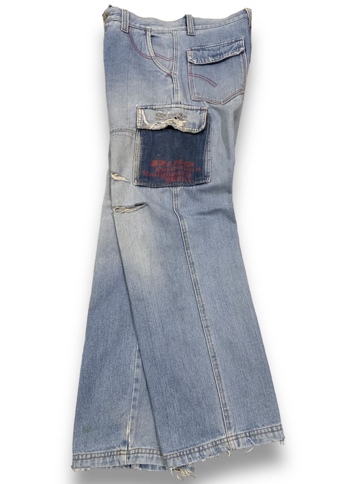 JNCO Y2K Piko Hawaiian Multi-pockets Distressed Baggy Cargo Jeans Size US 31 - 3 Thumbnail