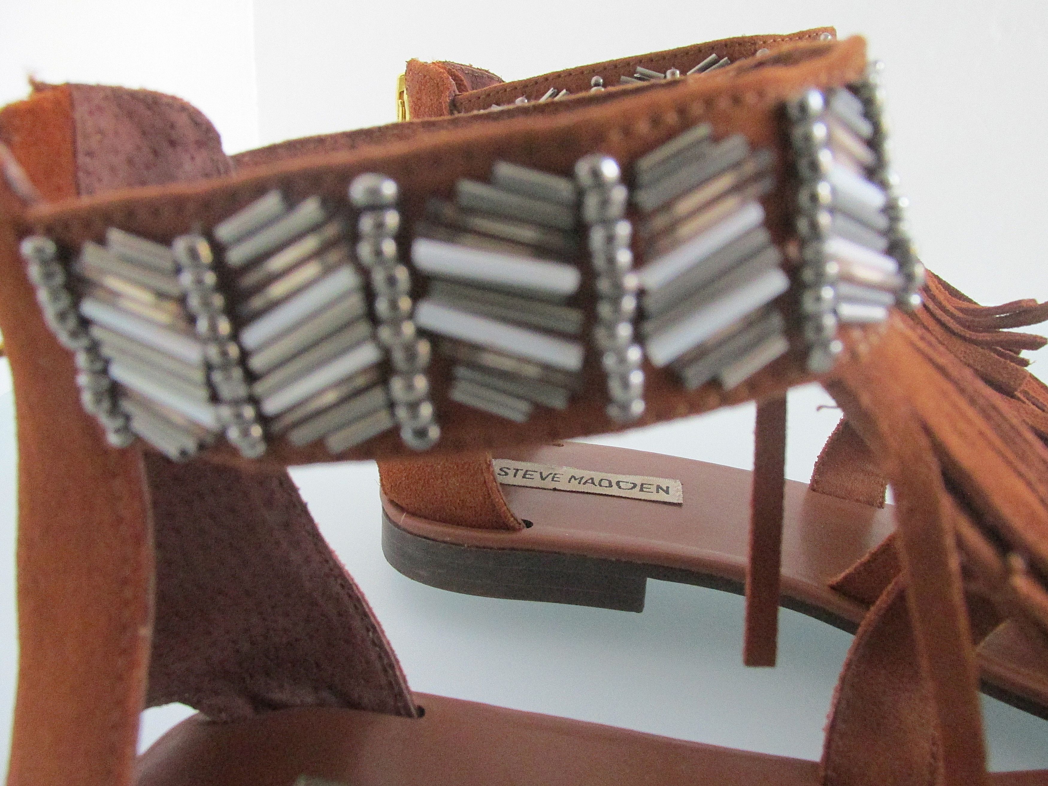 Steve Madden Steve Madden (Giaani) Women's Fringe/Beaded Sandals Size 8 M Size US 8 / IT 38 - 6 Thumbnail