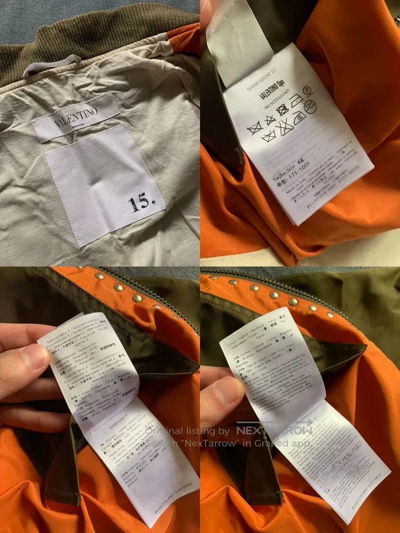 Valentino Valentino Willow Nail Air Force Bomber Jacket Size US M / EU 48-50 / 2 - 6 Thumbnail