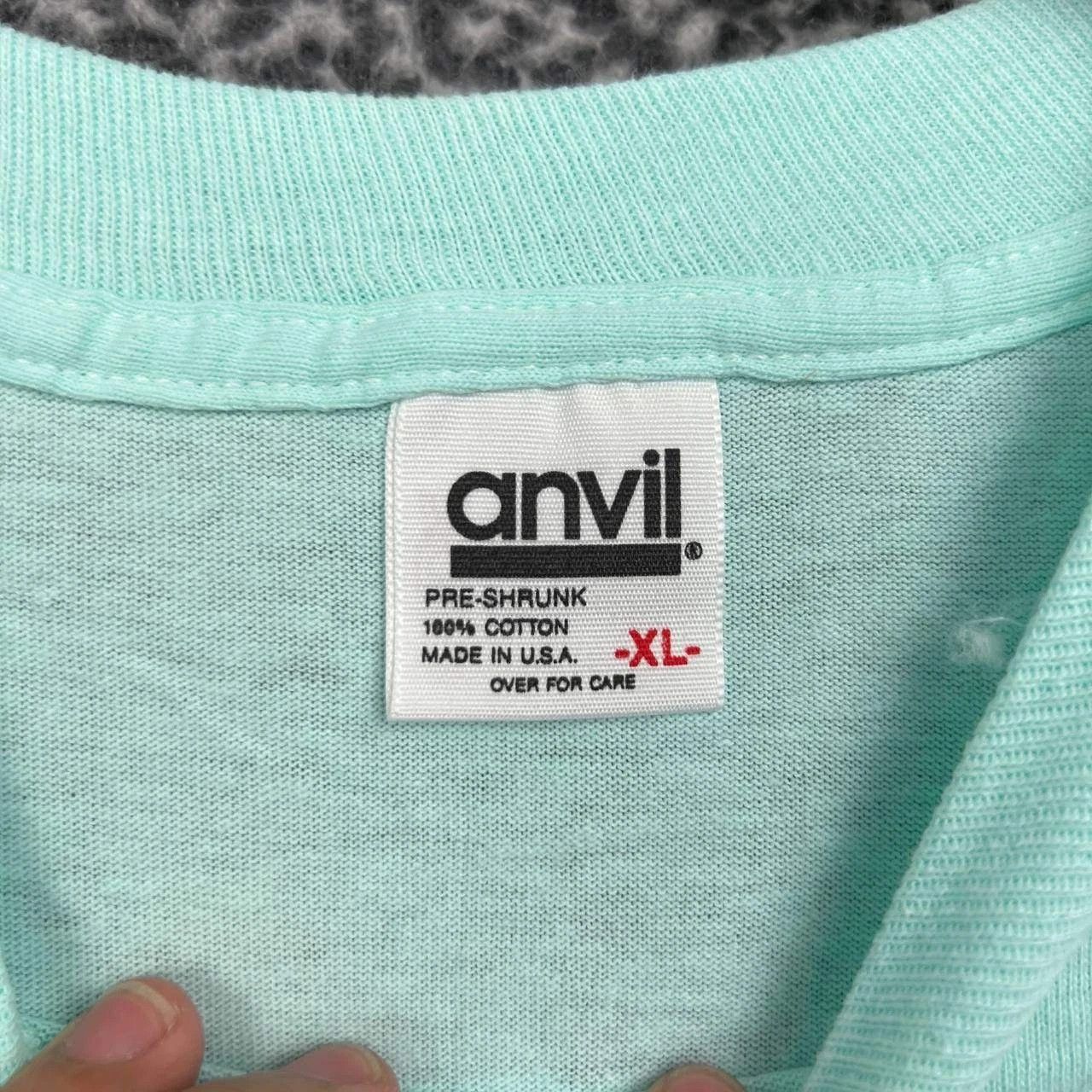 Anvil Vintage Circle Bell Shirt Men XL Blue Anvil Short Sleeve Size US XL / EU 56 / 4 - 6 Thumbnail