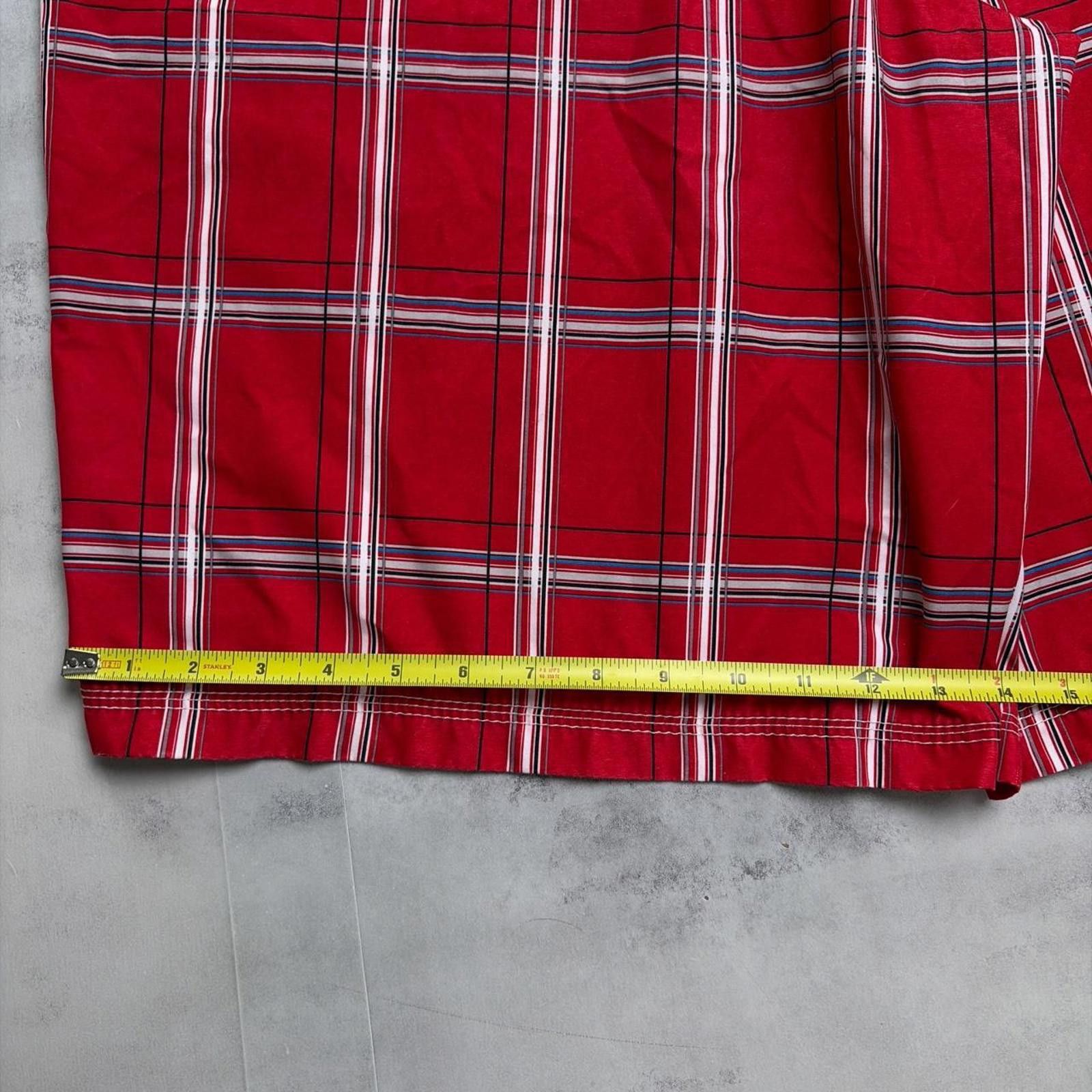 Hurley Y2K Red Hurley Surf Grunge Baggy Plaid Board Shorts Size US 38 / EU 54 - 8 Thumbnail