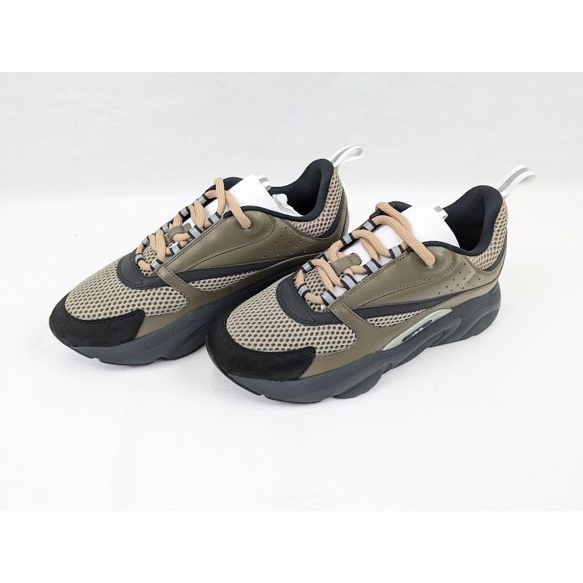Dior o1rshd1 B22 Calfskin Mesh Sneakers in Khaki Size US 8 / EU 41 - 17 Thumbnail