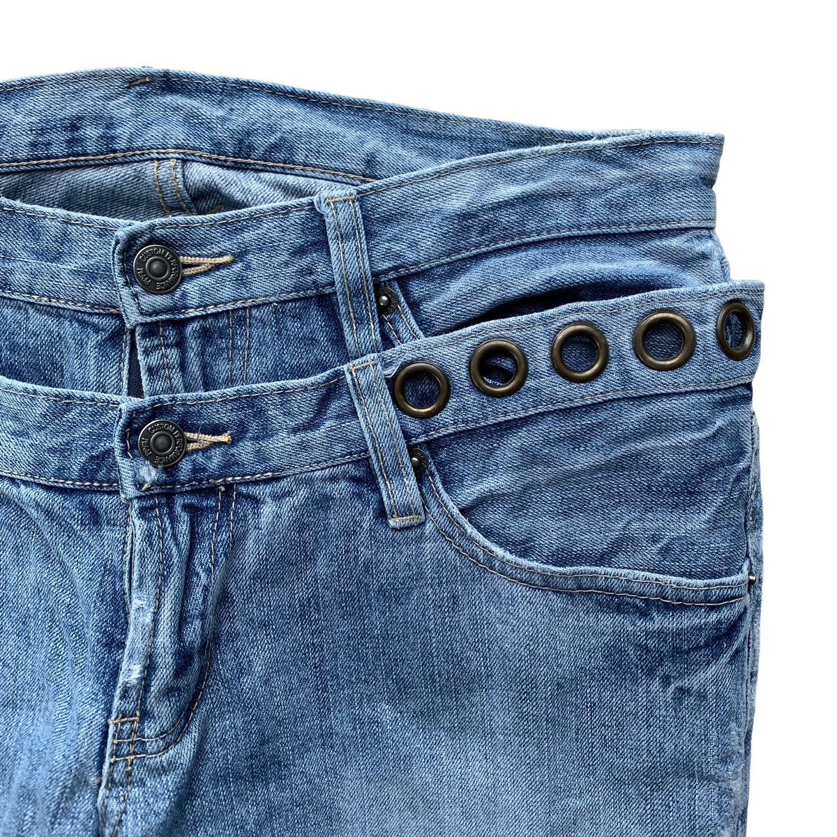PPFM Rare PPFM Japanese Double Waist Studded Punk Denim Jeans Size US 31 - 3 Thumbnail