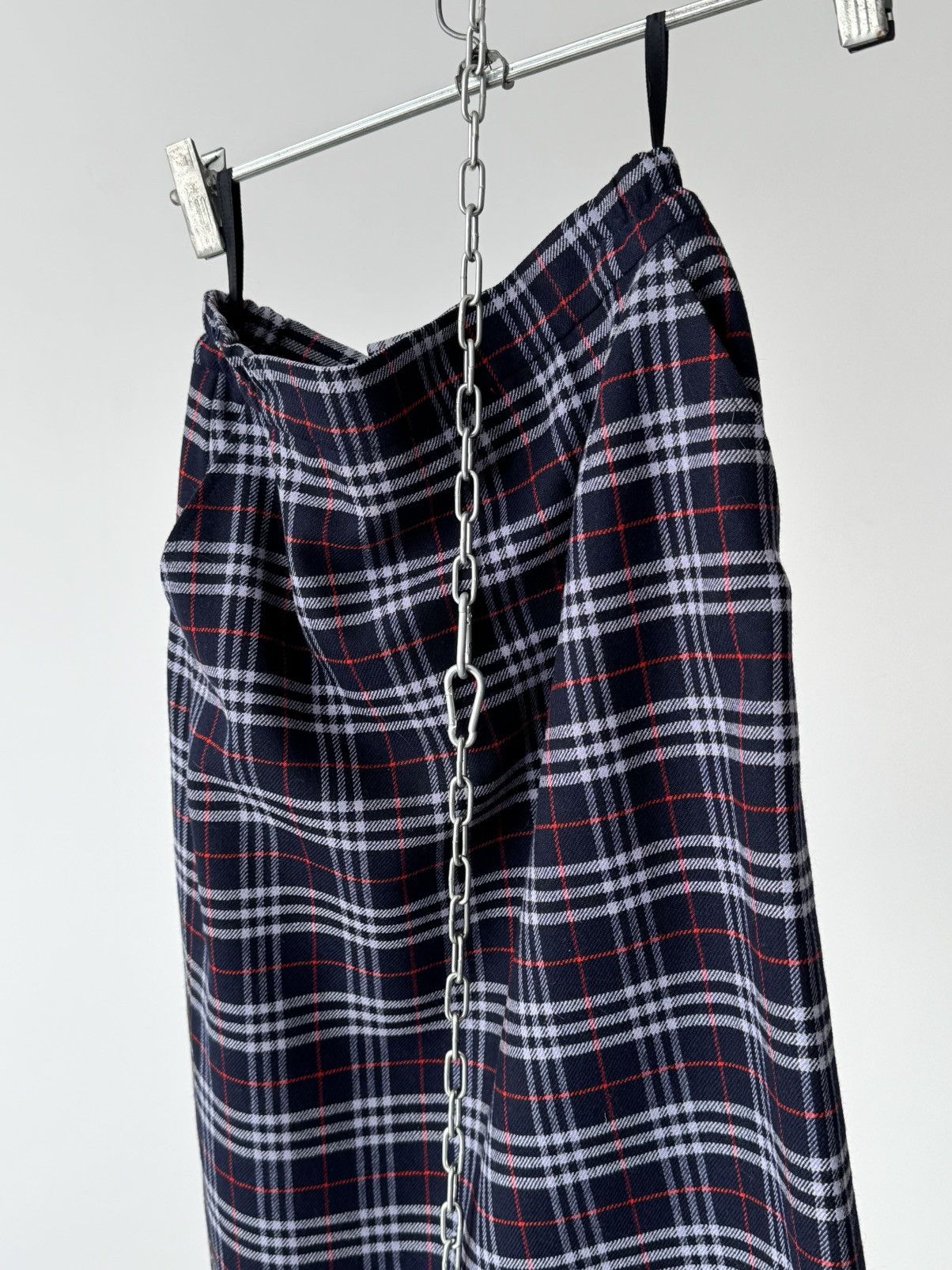 Burberry Vintage 90s Burberrys Wool Plaid Nova Check Midi Skirt Size S / US 4 / IT 40 - 2 Thumbnail
