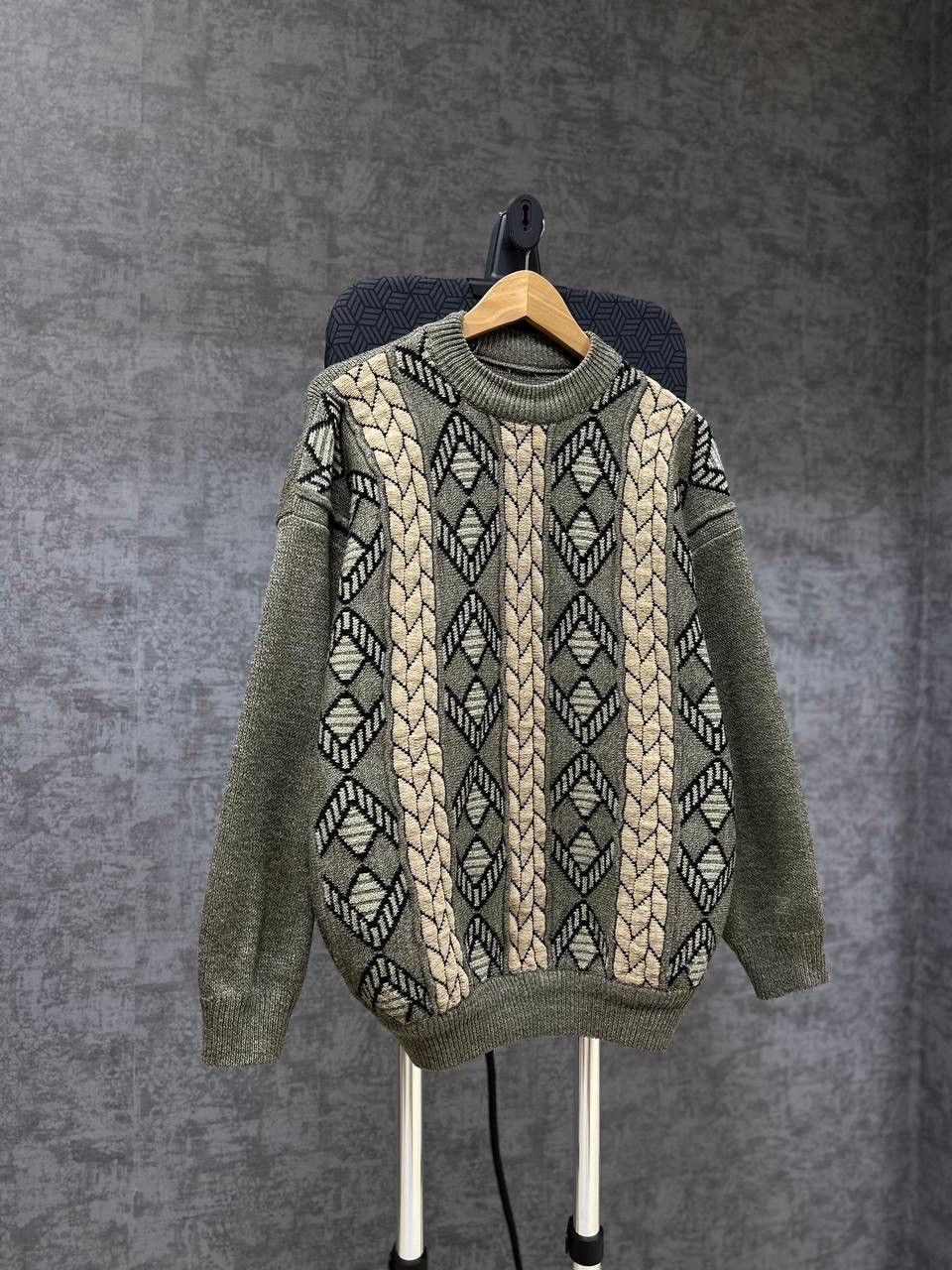 Coogi × Vintage Vintage Avant Garde Coogi Style Knit Sweater Green Size US M / EU 48-50 / 2 - 4 Thumbnail