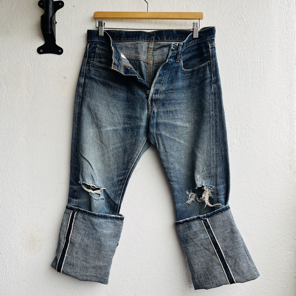 Denime Vintage DENIME Redline Selvedge Distressed Jeans Size 32 Size US 32 / EU 48 - 3 Thumbnail