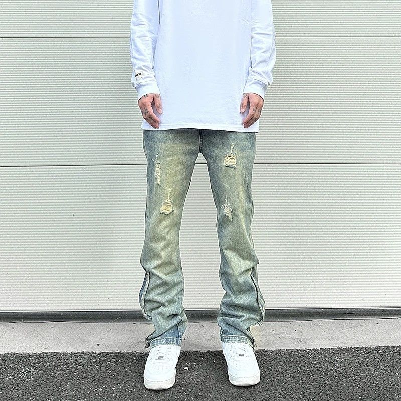 Japanese Brand × Vintage Distressed relaxed jeans side button Size US 30 / EU 46 - 2 Thumbnail