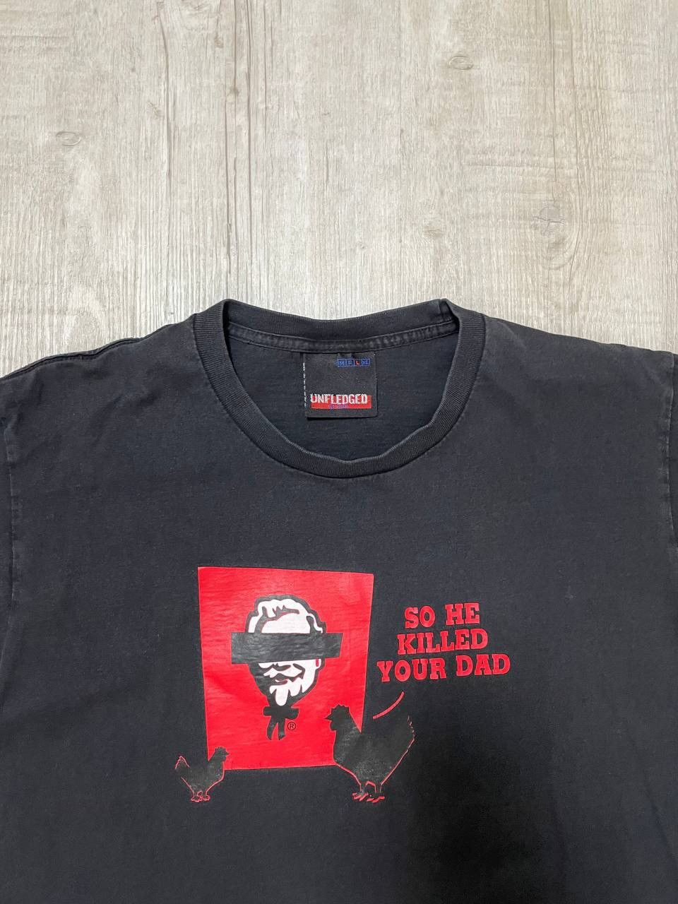 Vintage Unfledged so he killed your ded vintage black t-shirt M-L sz Size US L / EU 52-54 / 3 - 3 Thumbnail