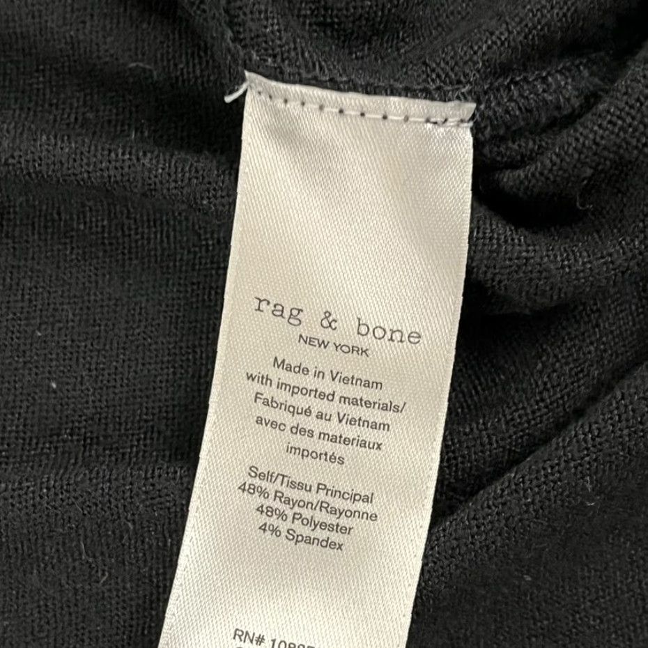 Rag & Bone RAG & BONE Shirt Womens Large Black Crew Neck Lightweight Stretch Dolman Sleeve Blouse Size L / US 10 / IT 46 - 5 Thumbnail
