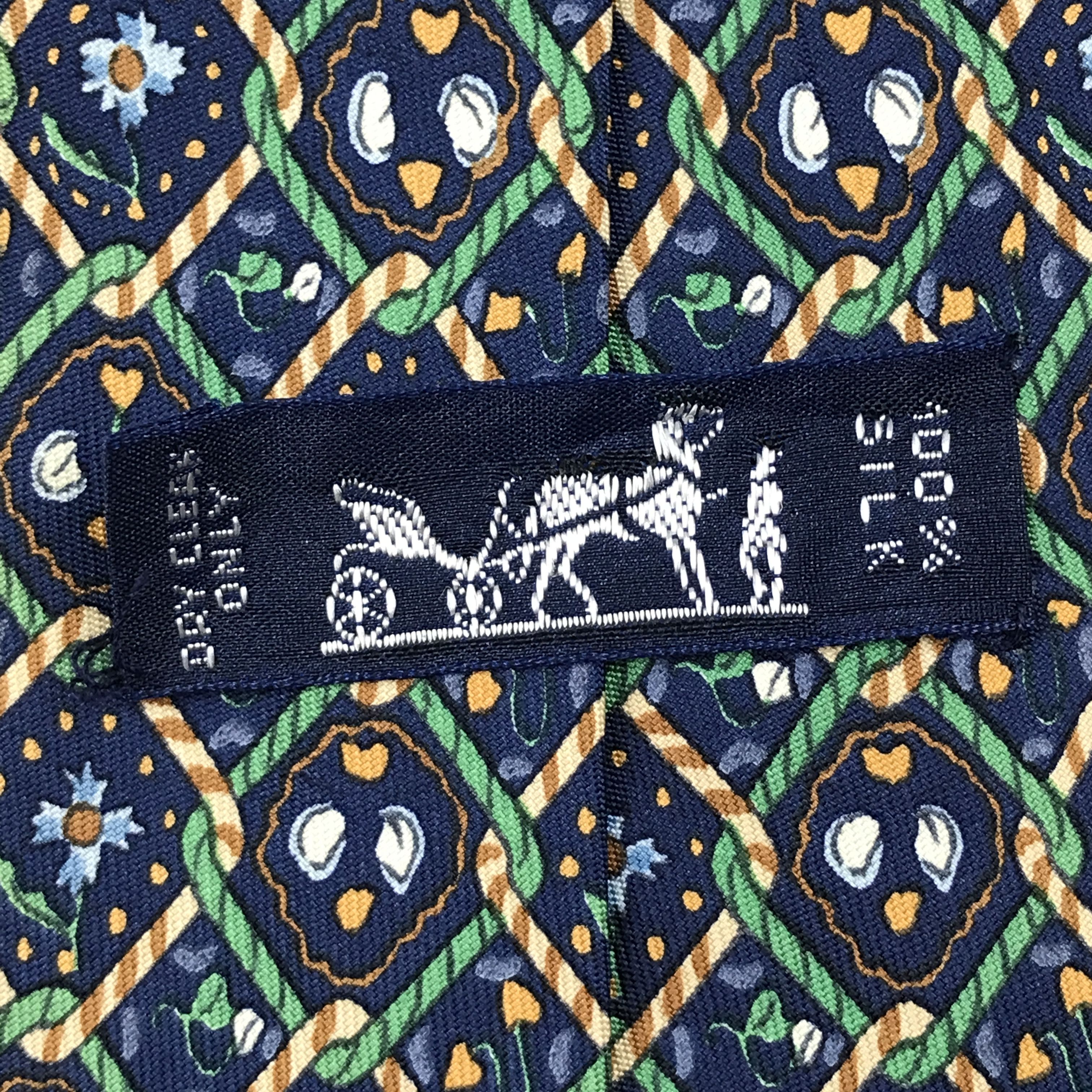 Designer × Hermes Vintage Hermes Silk Necktie Size ONE SIZE - 7 Thumbnail