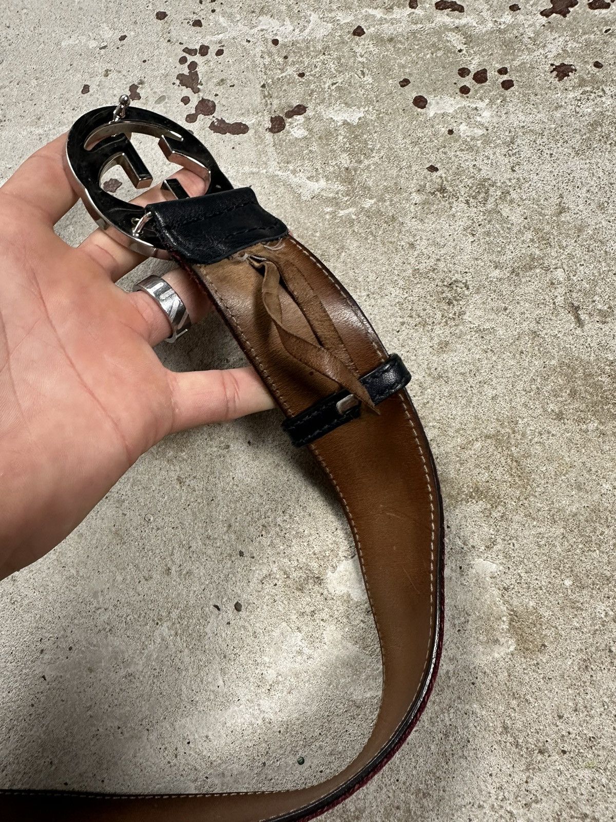 Gucci ‼️ Gucci Web Stripe Navy/Burgundy Belt Size ONE SIZE - 11 Thumbnail