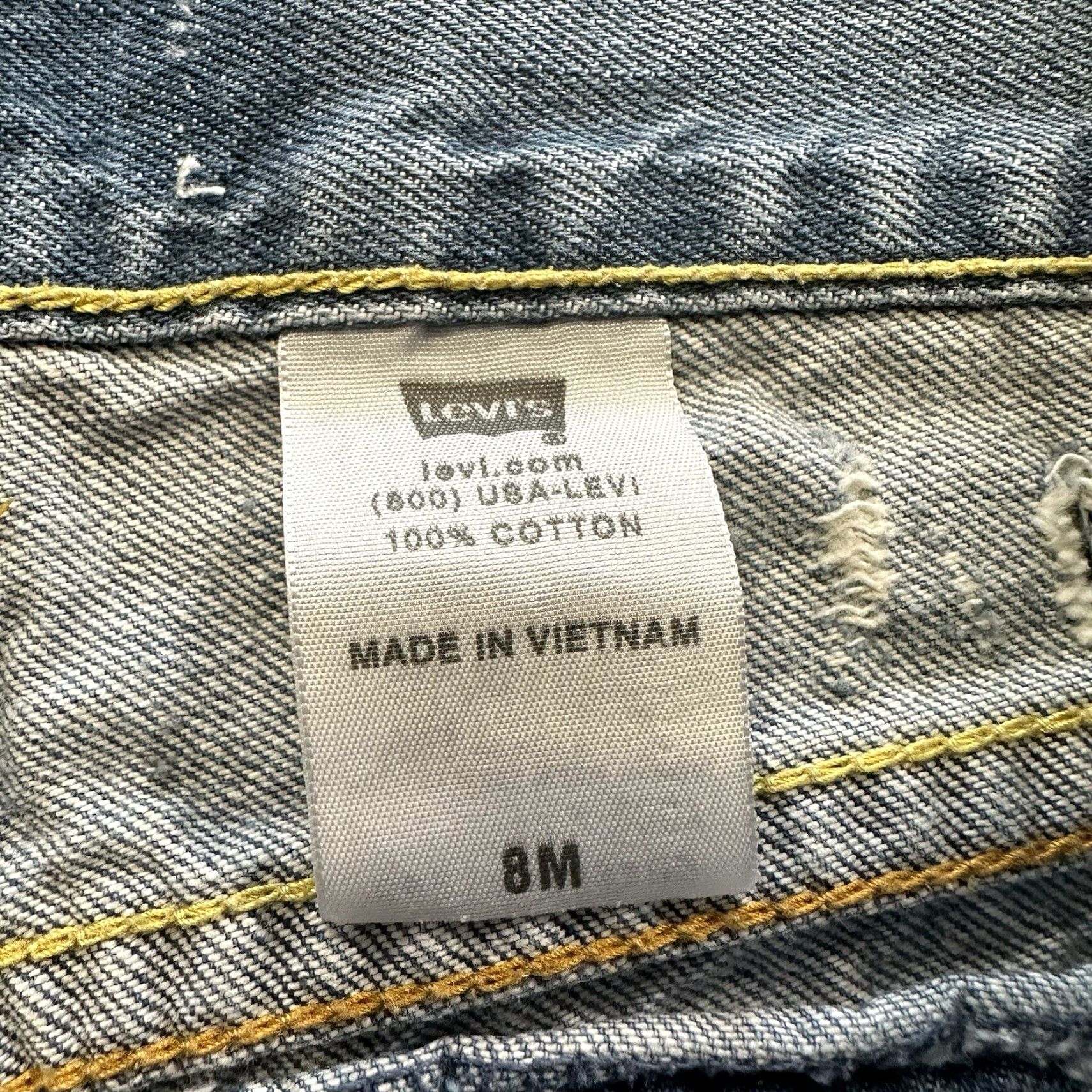 Levi's Levi's 501 Jeans Shorts Womens 6 Distressed 3 in Inseam Blue Cotton Denim Cut-Off Pockets Casual Size 28" / US 6 / IT 42 - 4 Thumbnail