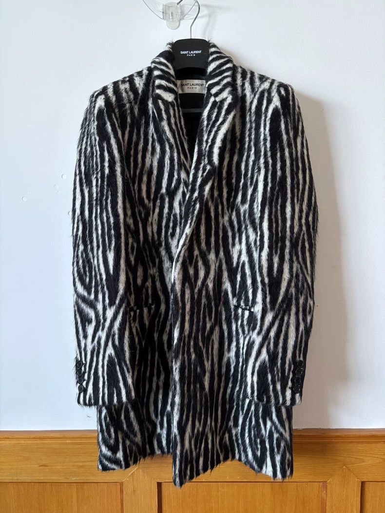 Saint Laurent Paris Saint Laurent Paris Saint Laurent Zebra Print Wool Coat-25 Size US L / EU 52-54 / 3 - 1 Thumbnail