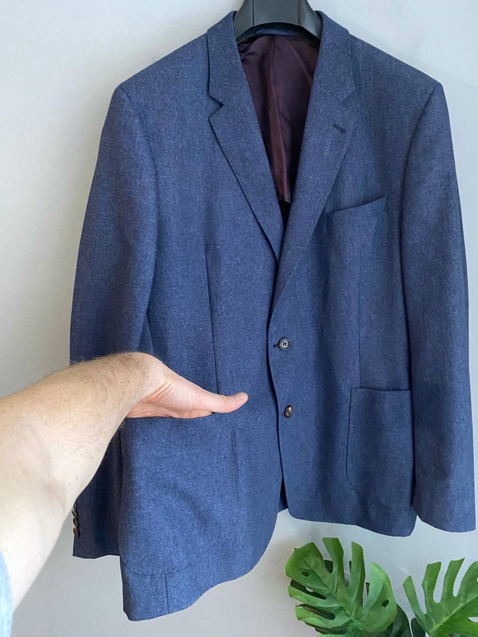 Vitale Barberis Canonico Yves Gerard x Vitale Barberis Wool/Silk Blue Blazer, Size 56 Size 54R - 6 Thumbnail