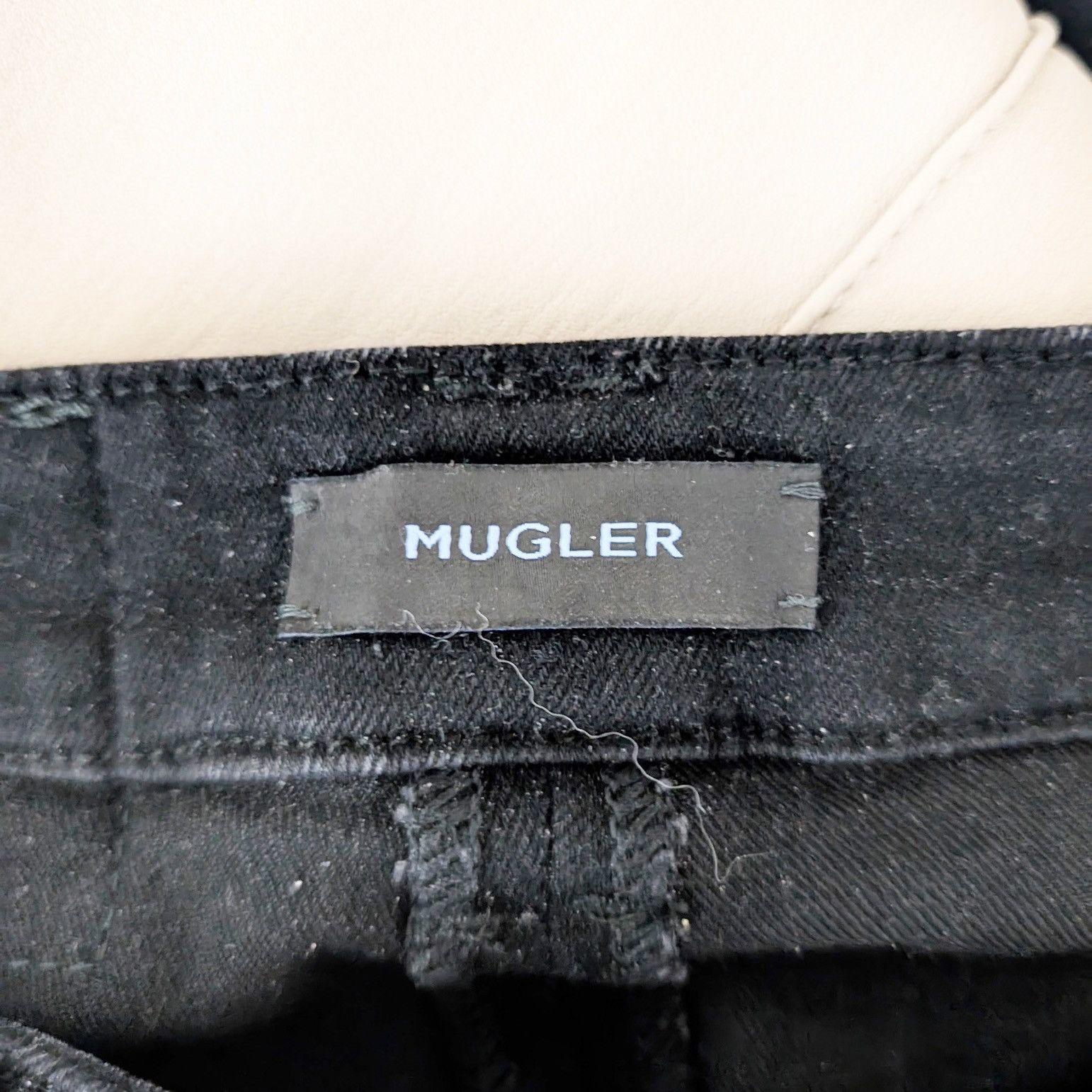 Mugler Mugler Women's Flare Leg Mid Rise Cotton Size 27" / US 4 / IT 40 - 3 Thumbnail