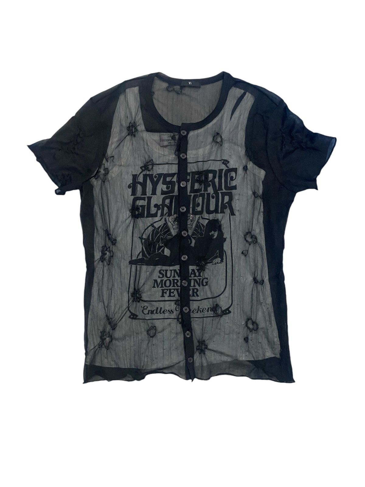 Y's 1990s Y'S Mesh transparent shirt Size S / US 4 / IT 40 - 1 Thumbnail