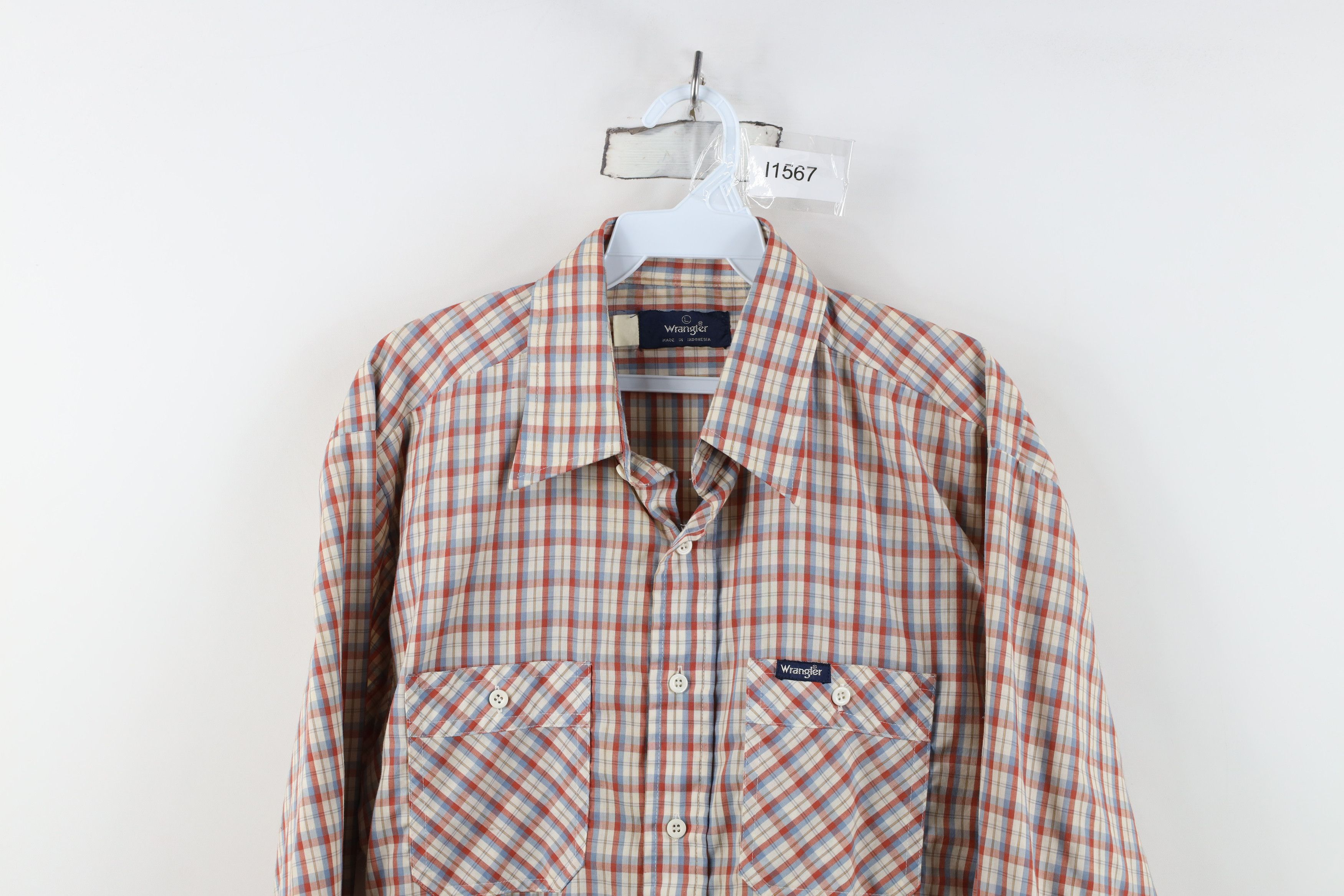 Wrangler Vintage 70s 80s Wrangler Western Collared Button Shirt Plaid Size US L / EU 52-54 / 3 - 2 Thumbnail