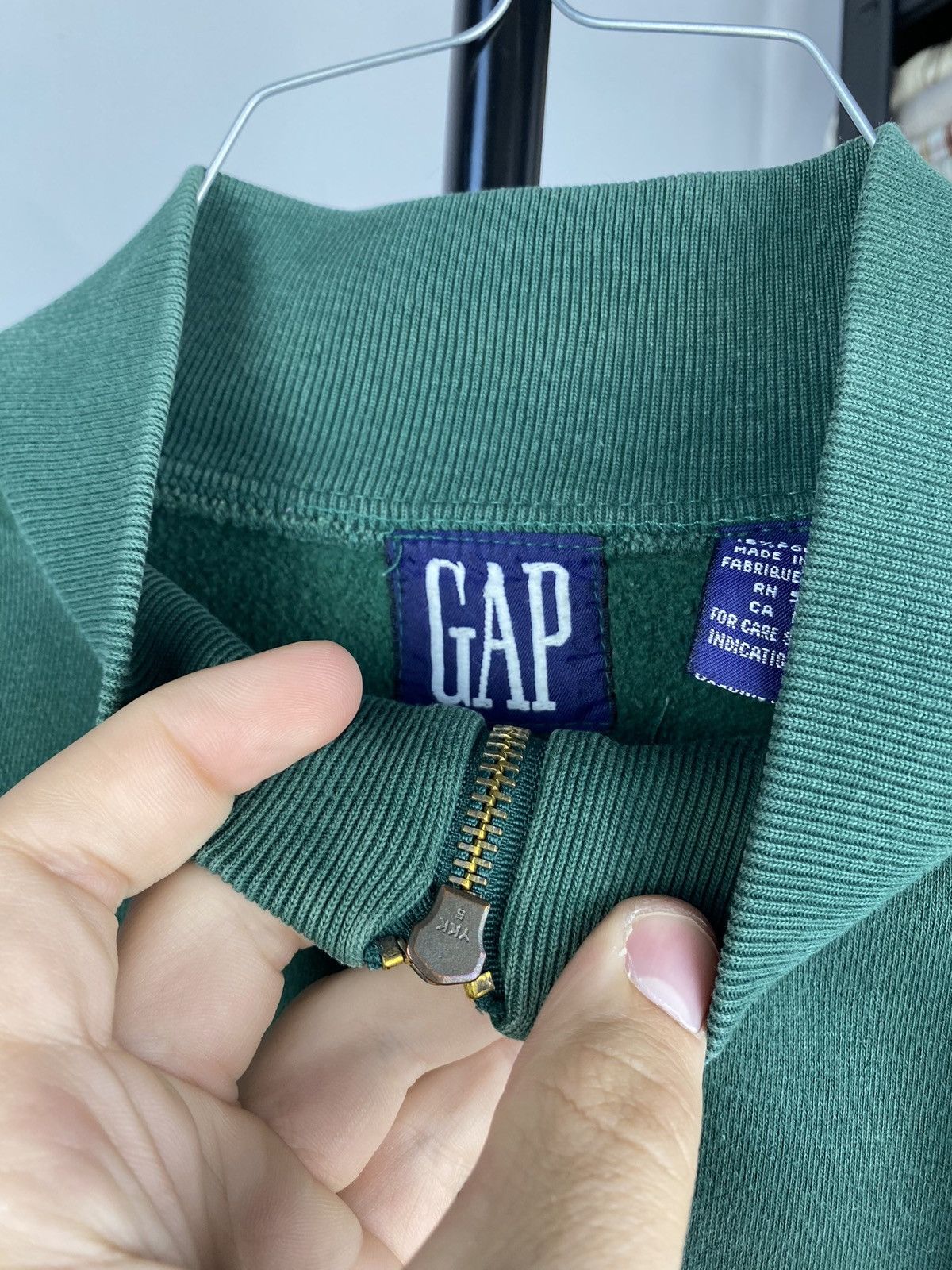 Gap × Vintage 90s🔥Oversized Gap 1/3 Zip Sweatshirt Faded Gothic Punk emo Size US M / EU 48-50 / 2 - 4 Thumbnail