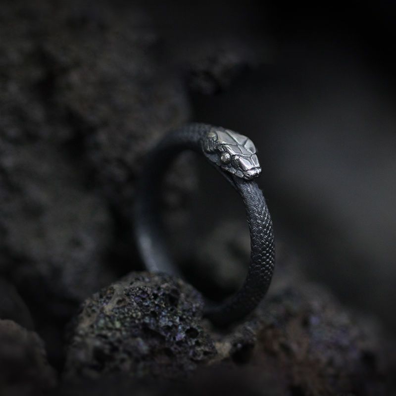 Jewelry Snake Vintage Jewelry Rings Open Chrome Ring (Size 7-13) Size ONE SIZE - 4 Thumbnail